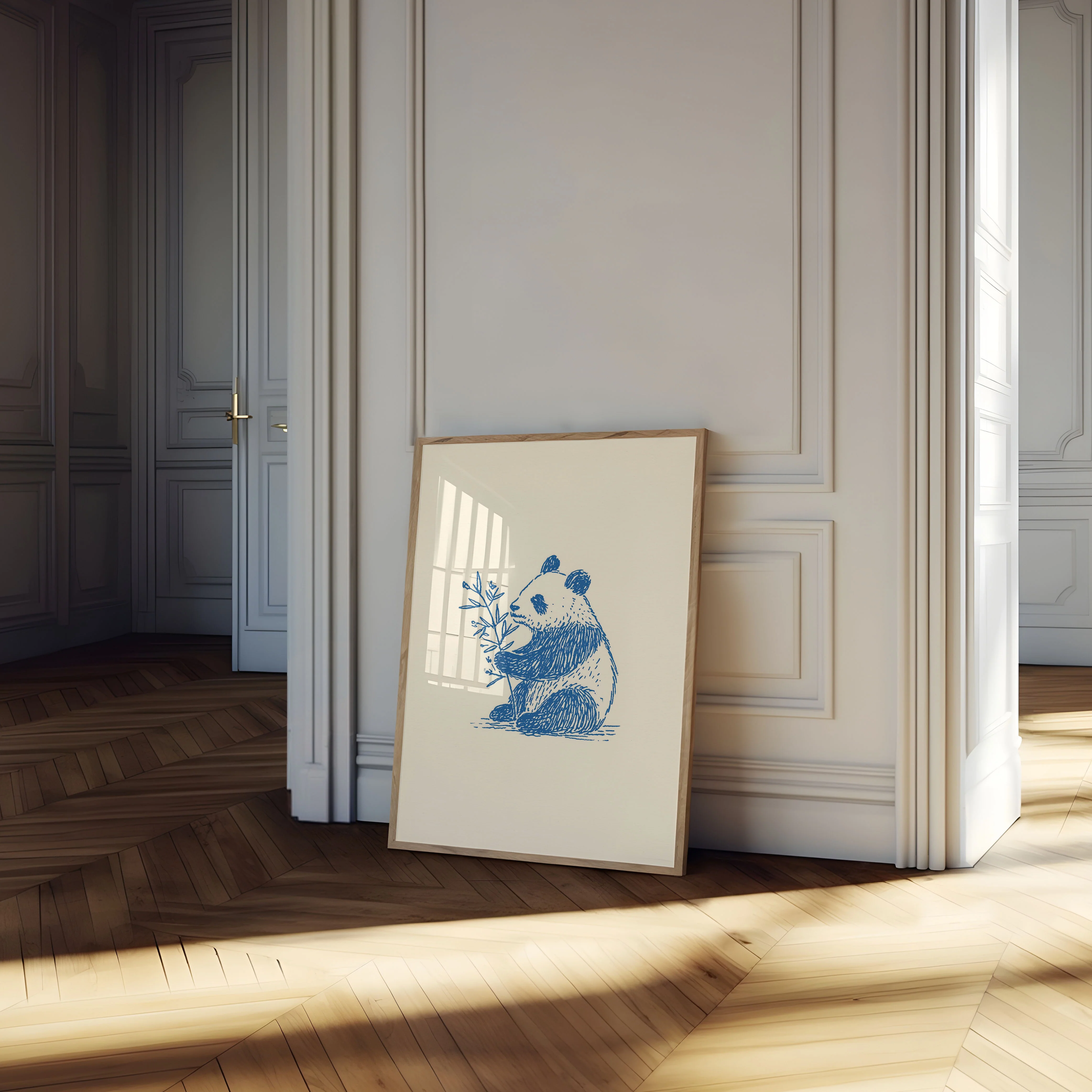 Blue Panda Bamboo Poster - Image 4