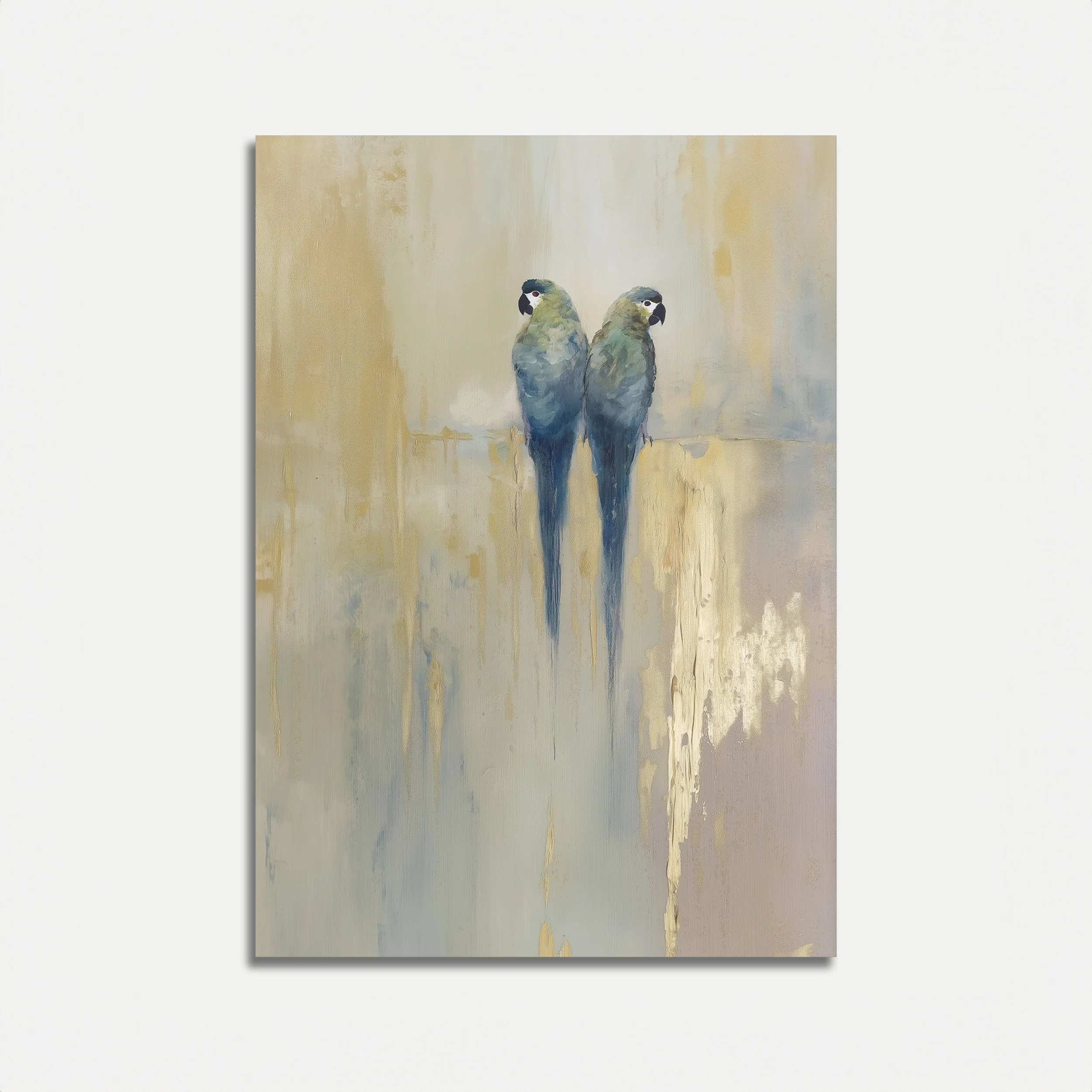 Blue Parrots Watercolor Poster