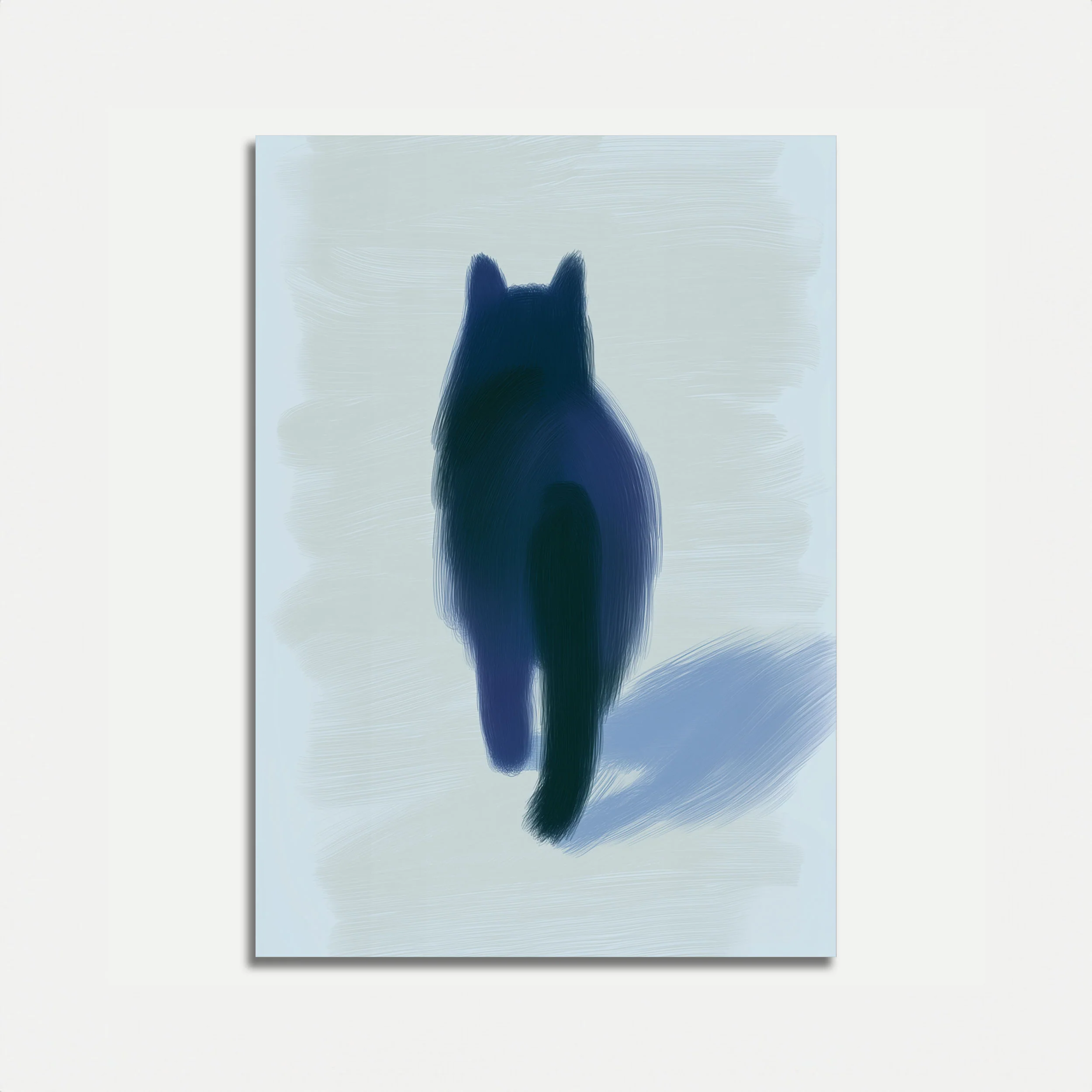 Blue Shadow Cat Poster