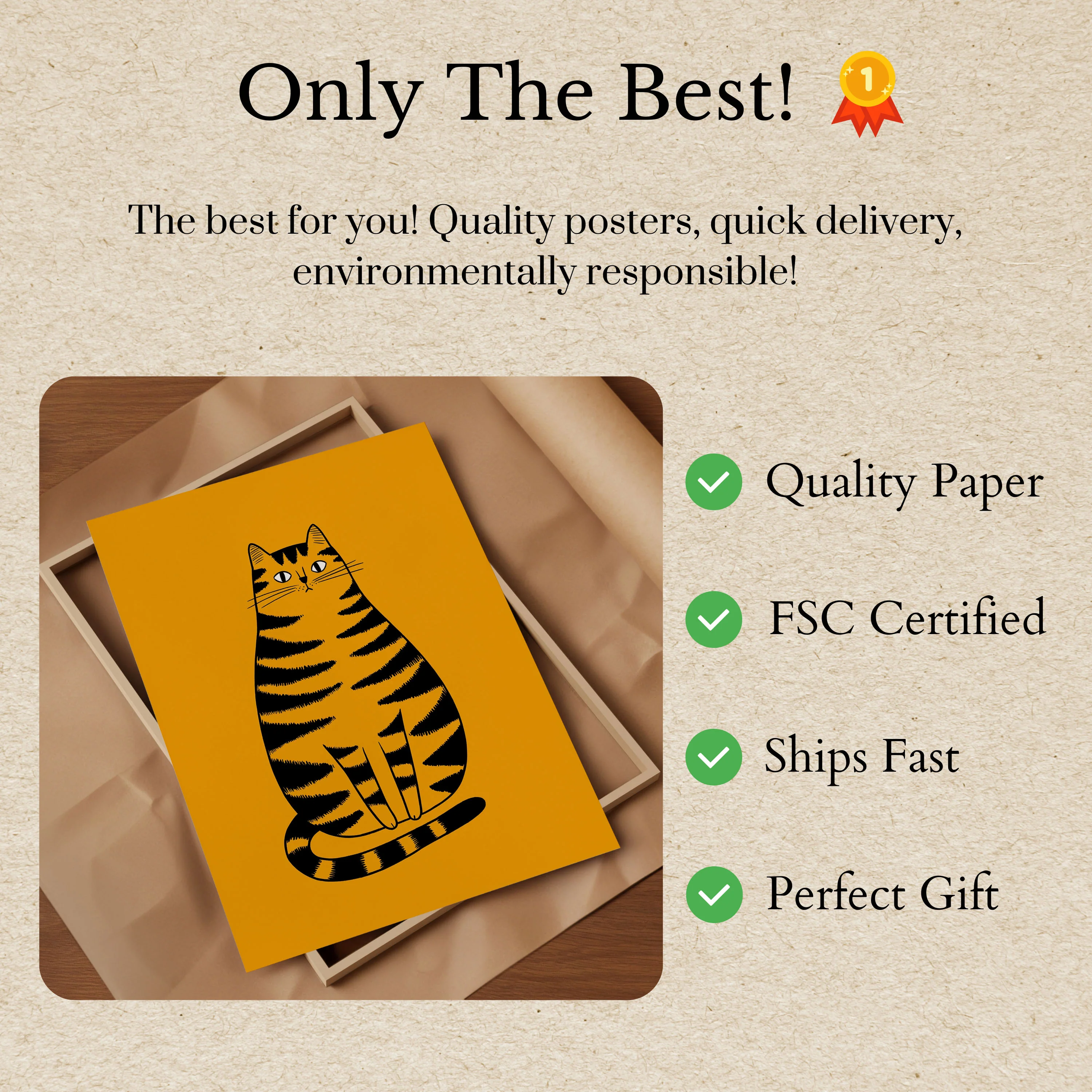 Bold Striped Tabby Cat Poster - Image 3