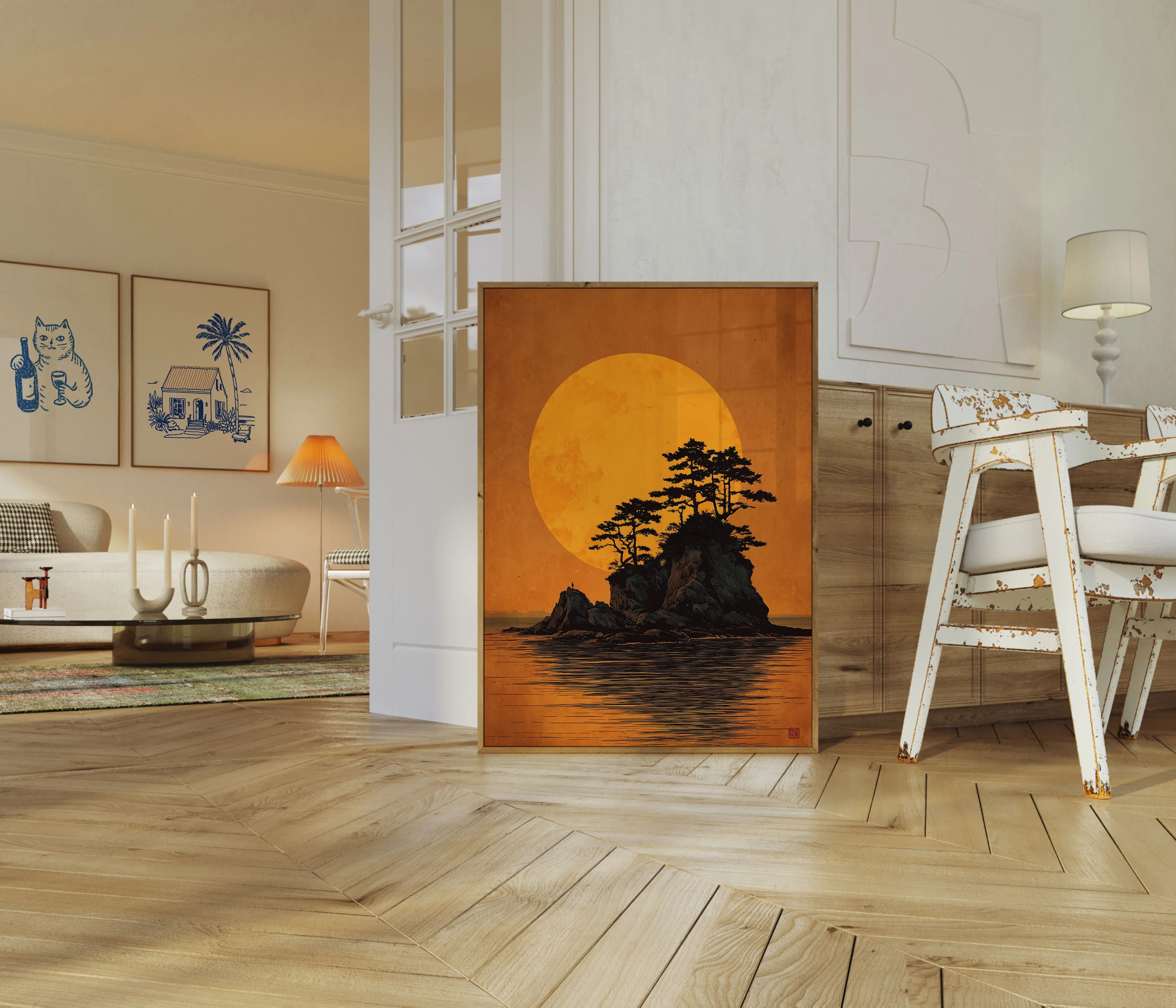 Bonsai Tree Sunset Island Poster - Image 5