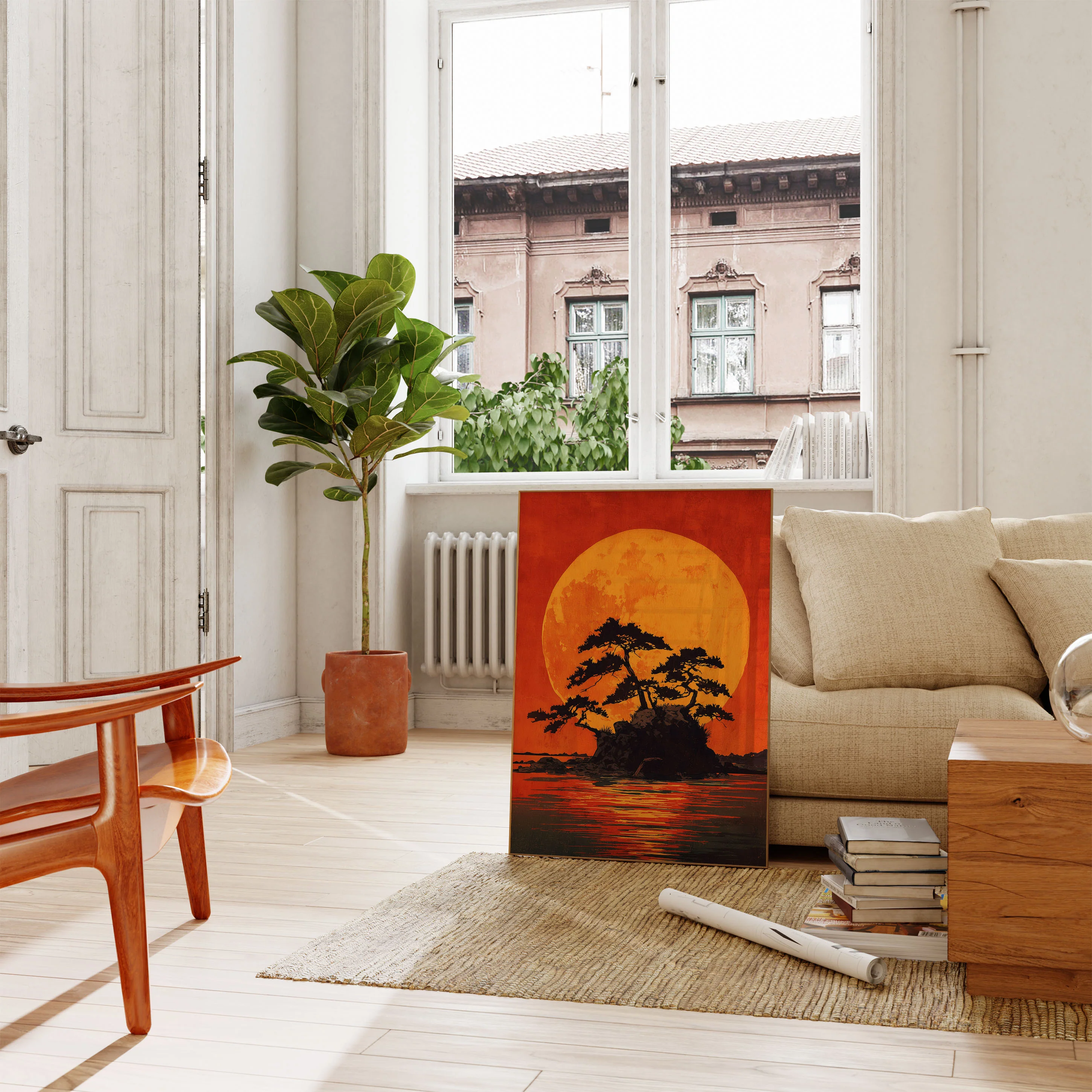 Bonsai Tree Sunset Poster - Image 2