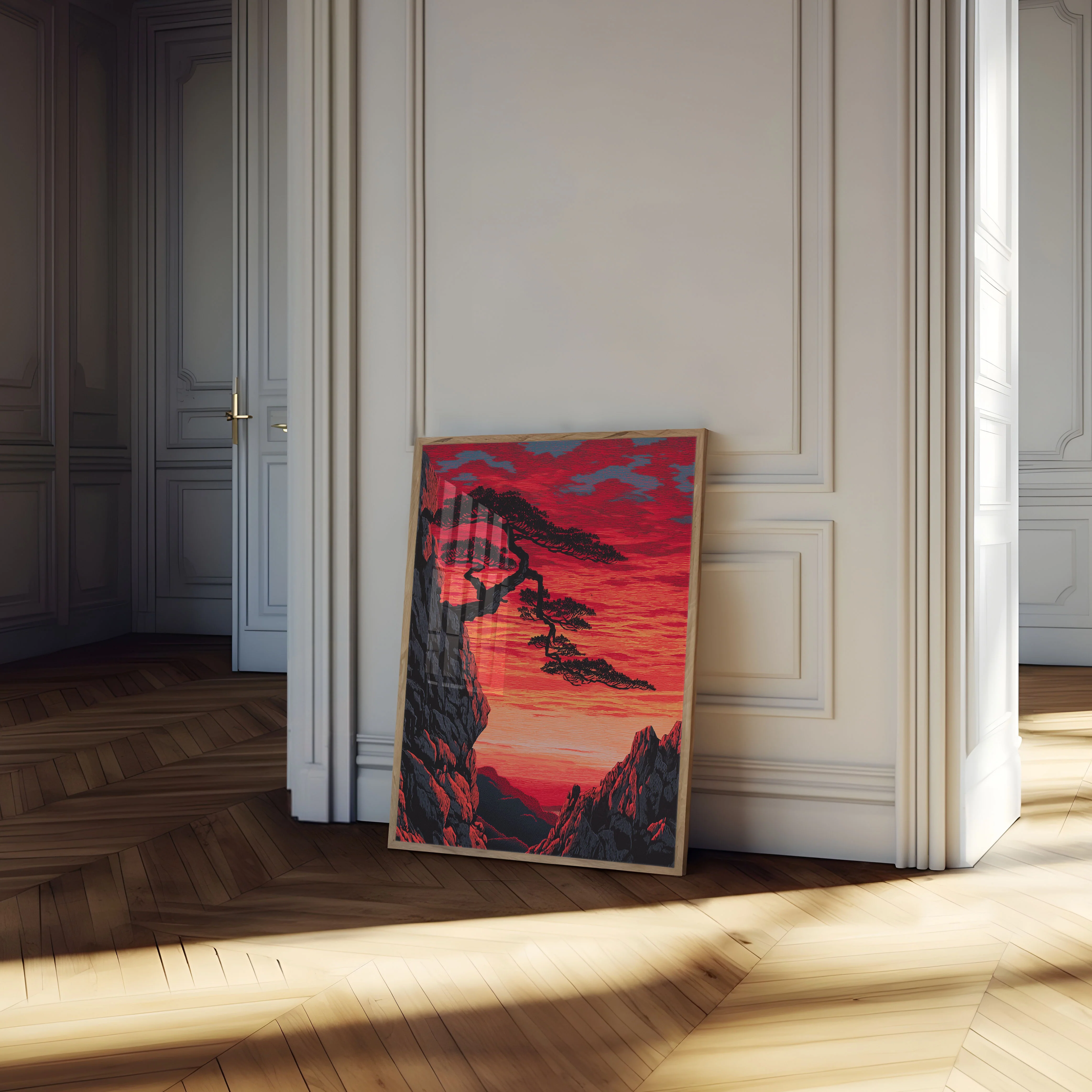 Bonsai Trees Sunset Landscape Poster - Image 4