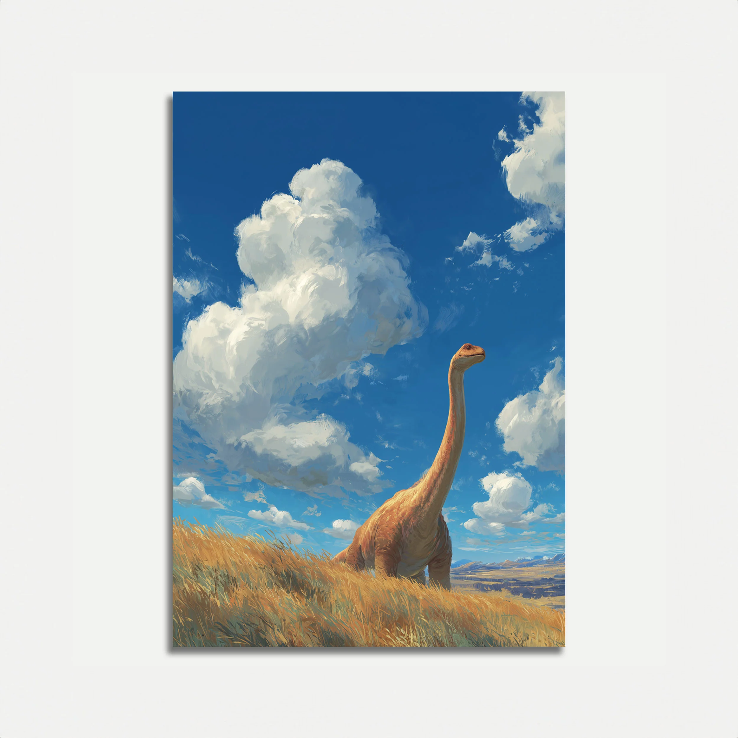 Brachiosaurus Prairie Sky Poster