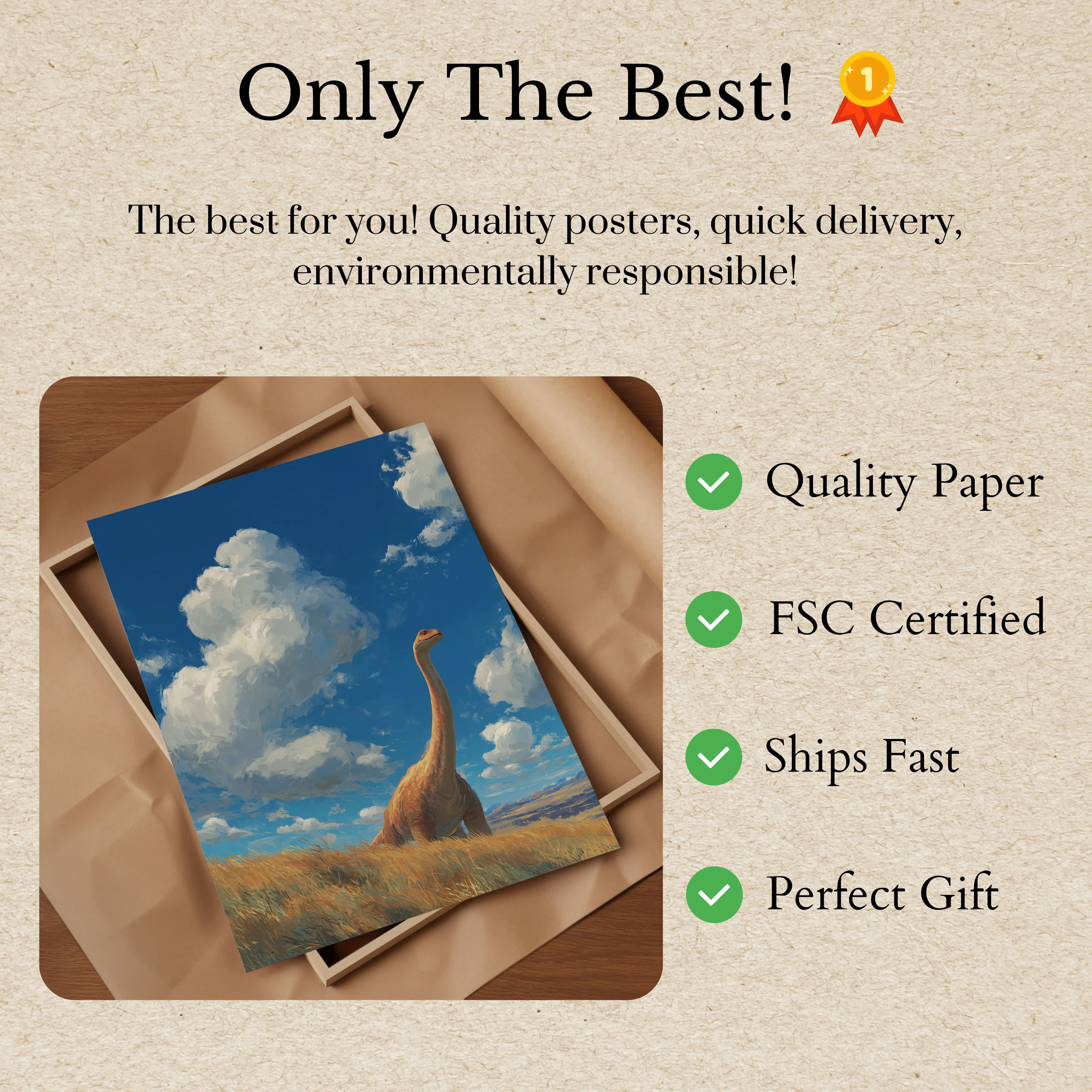 Brachiosaurus Prairie Sky Poster - Image 3