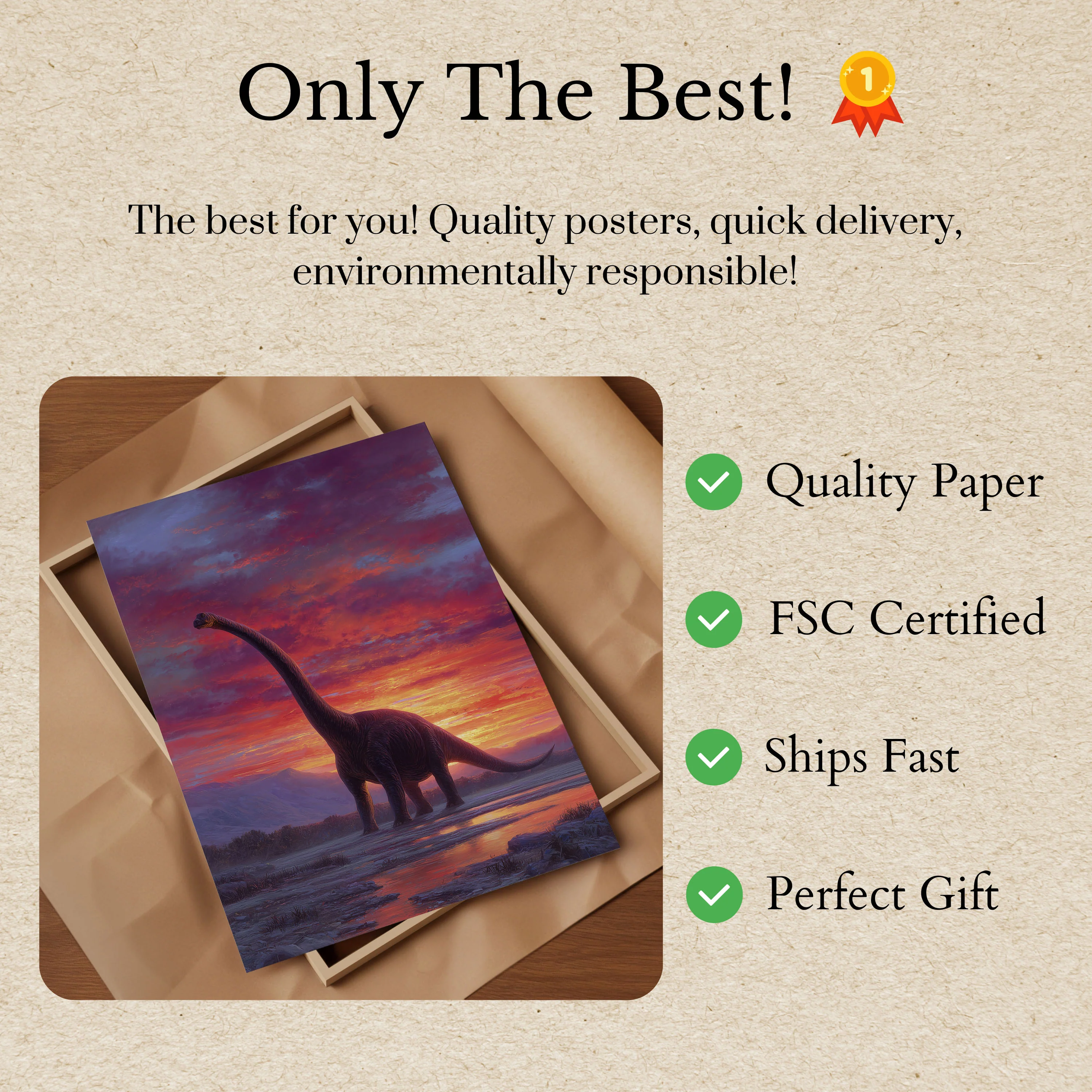 Brontosaurus Sunset Majesty Poster - Image 3