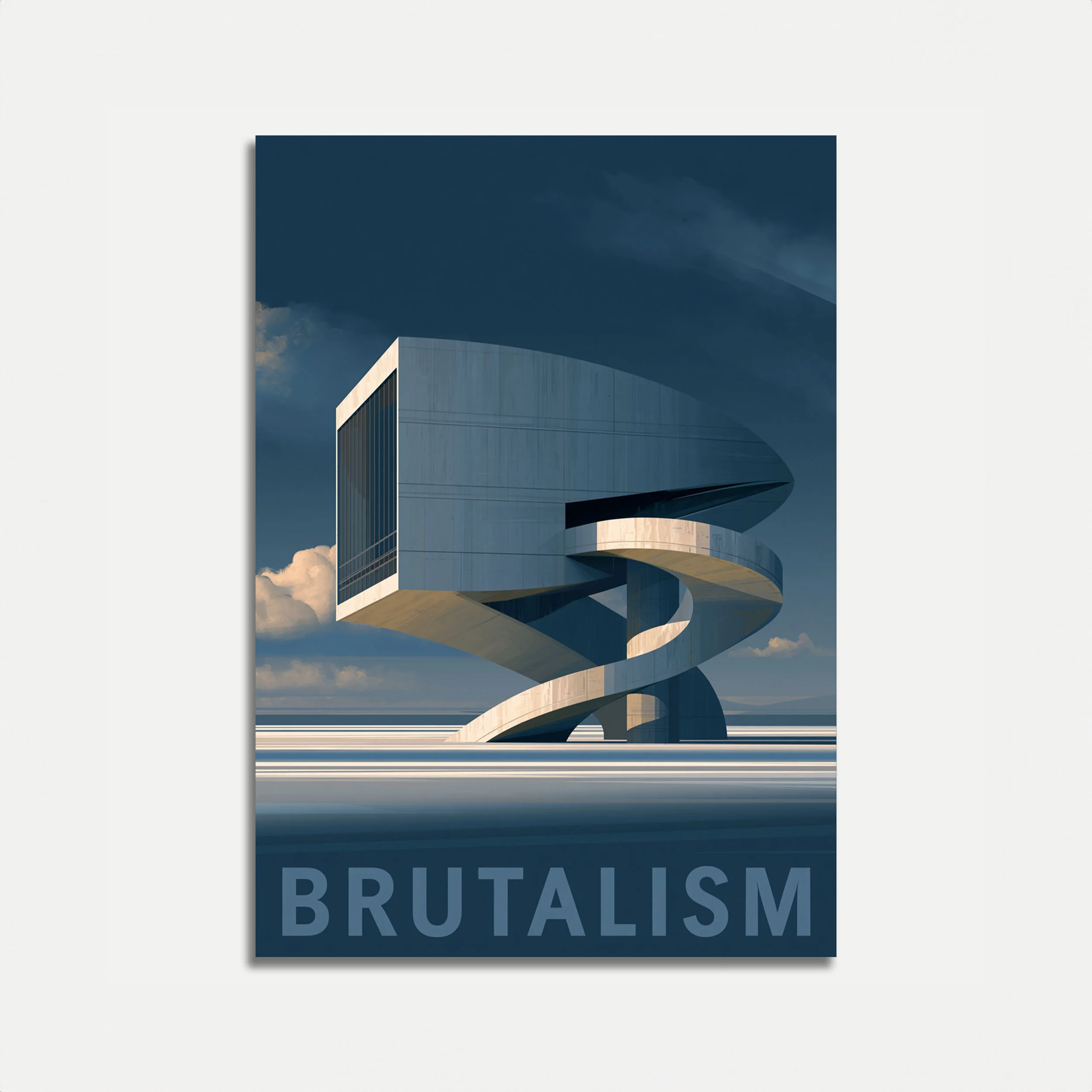 Brutalist Architecture Icon Poster