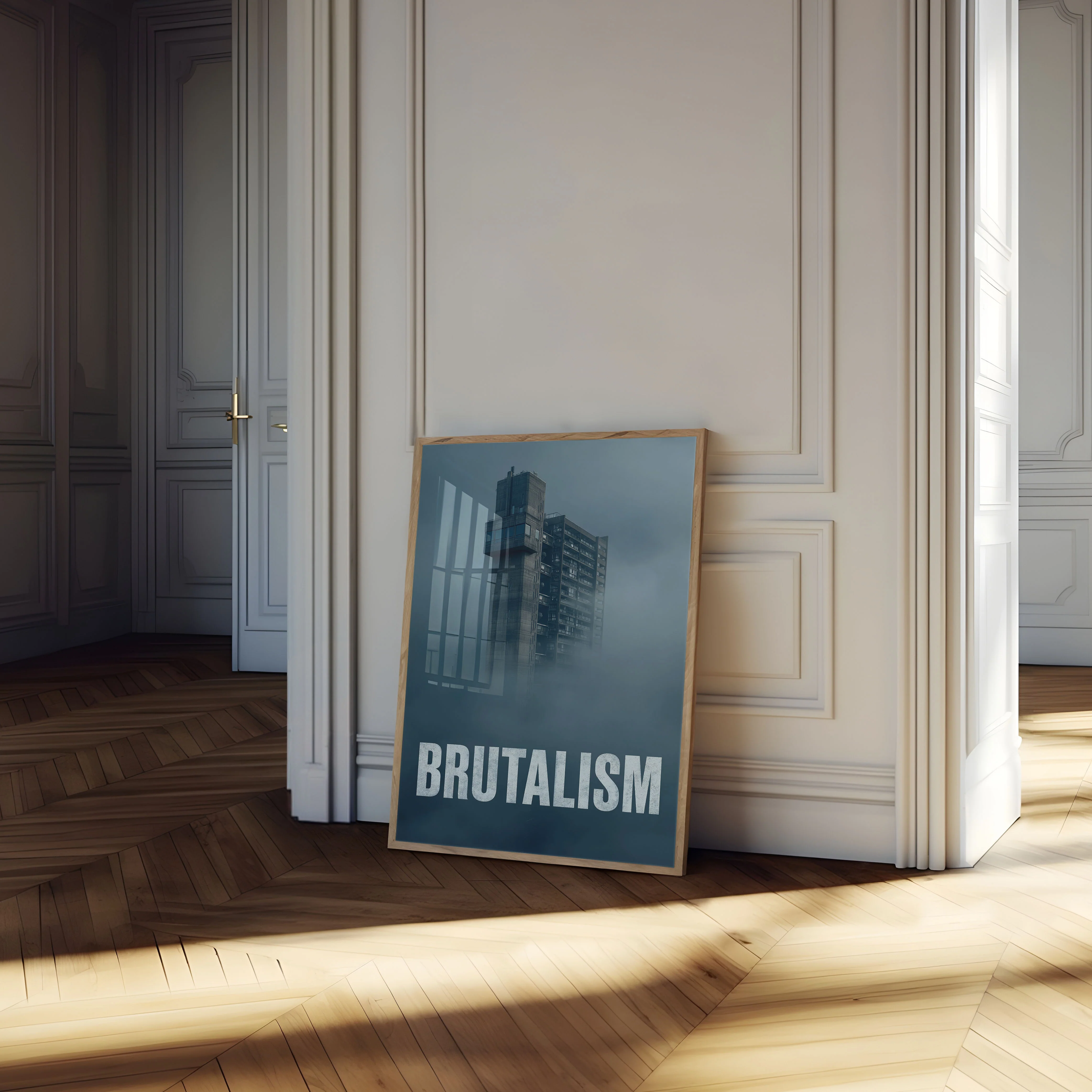 Brutalist Tower in Fog Poster - Image 4