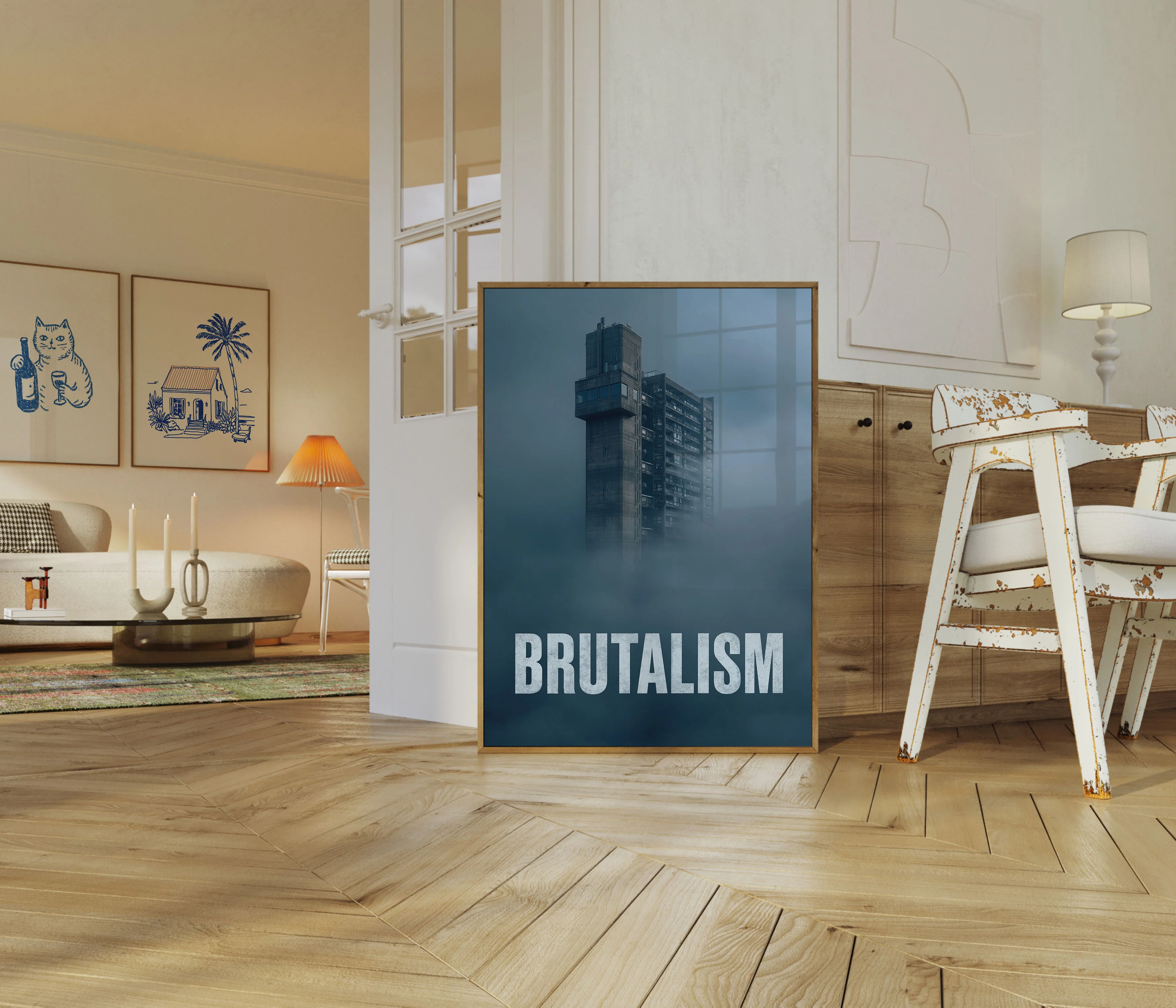 Brutalist Tower in Fog Poster - Image 5