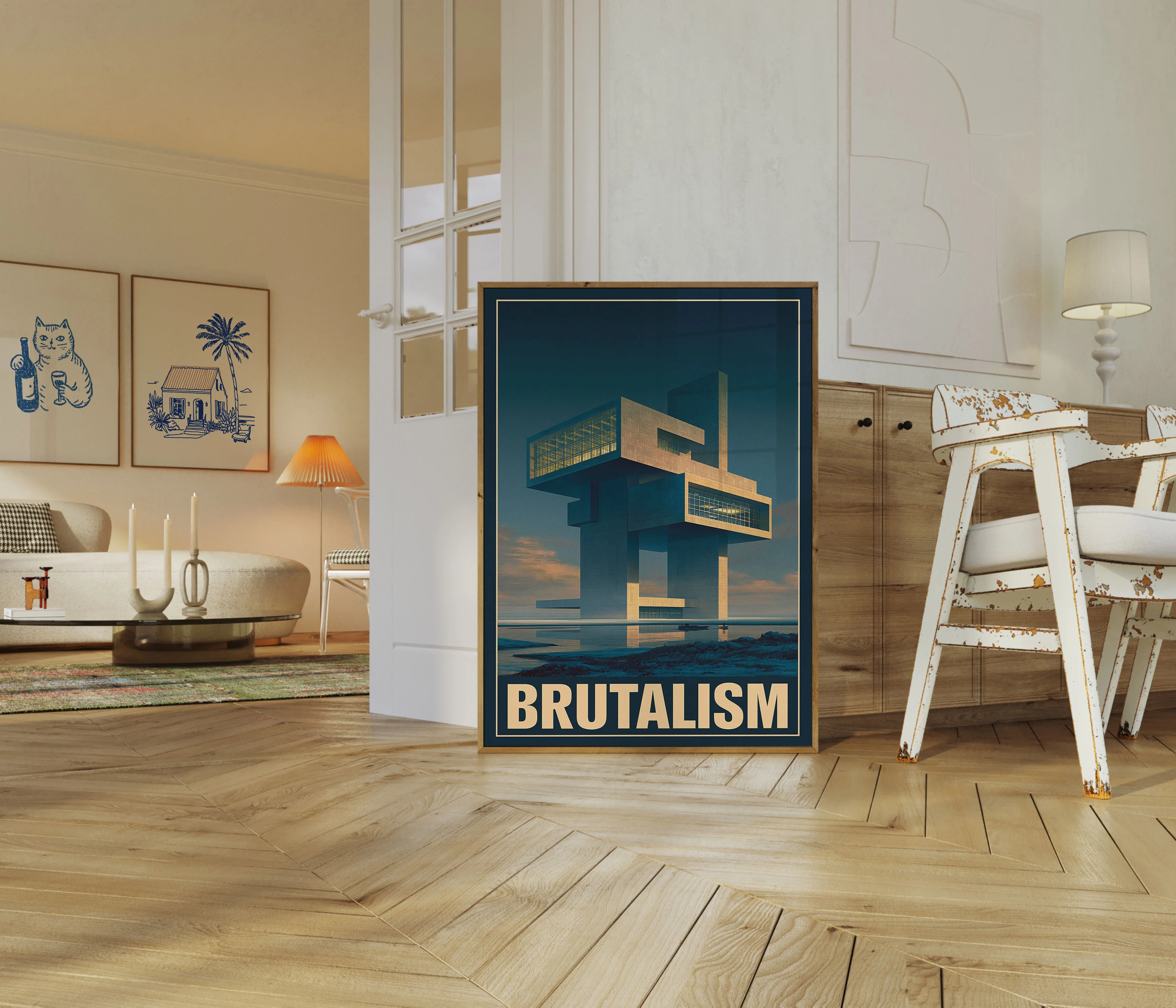 Brutalist Waterfront Architecture Poster - Image 5