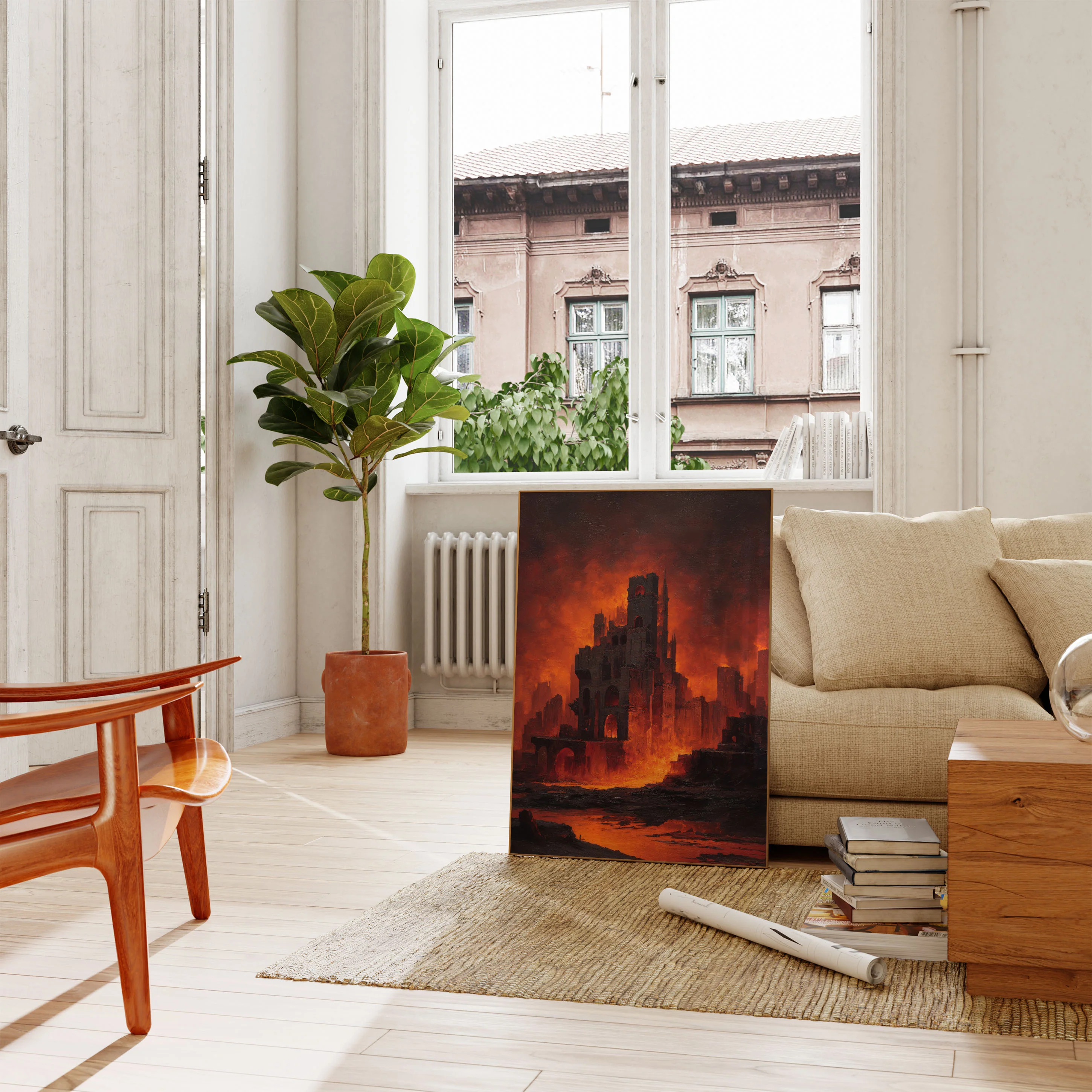 Burning Medieval Castle Poster - Image 2