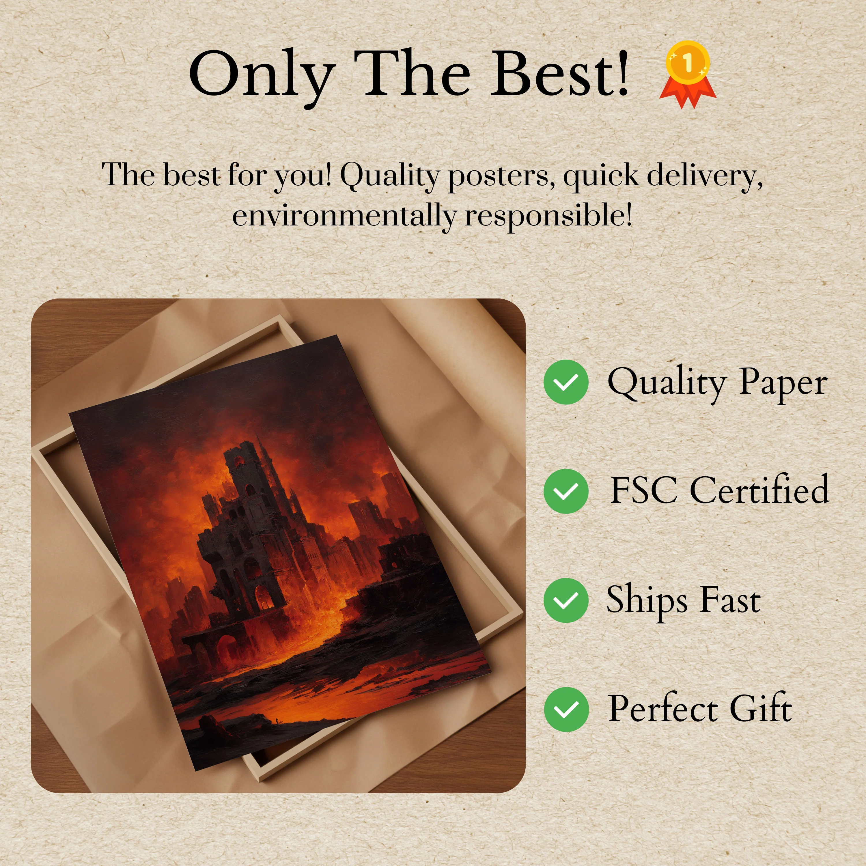 Burning Medieval Castle Poster - Image 3