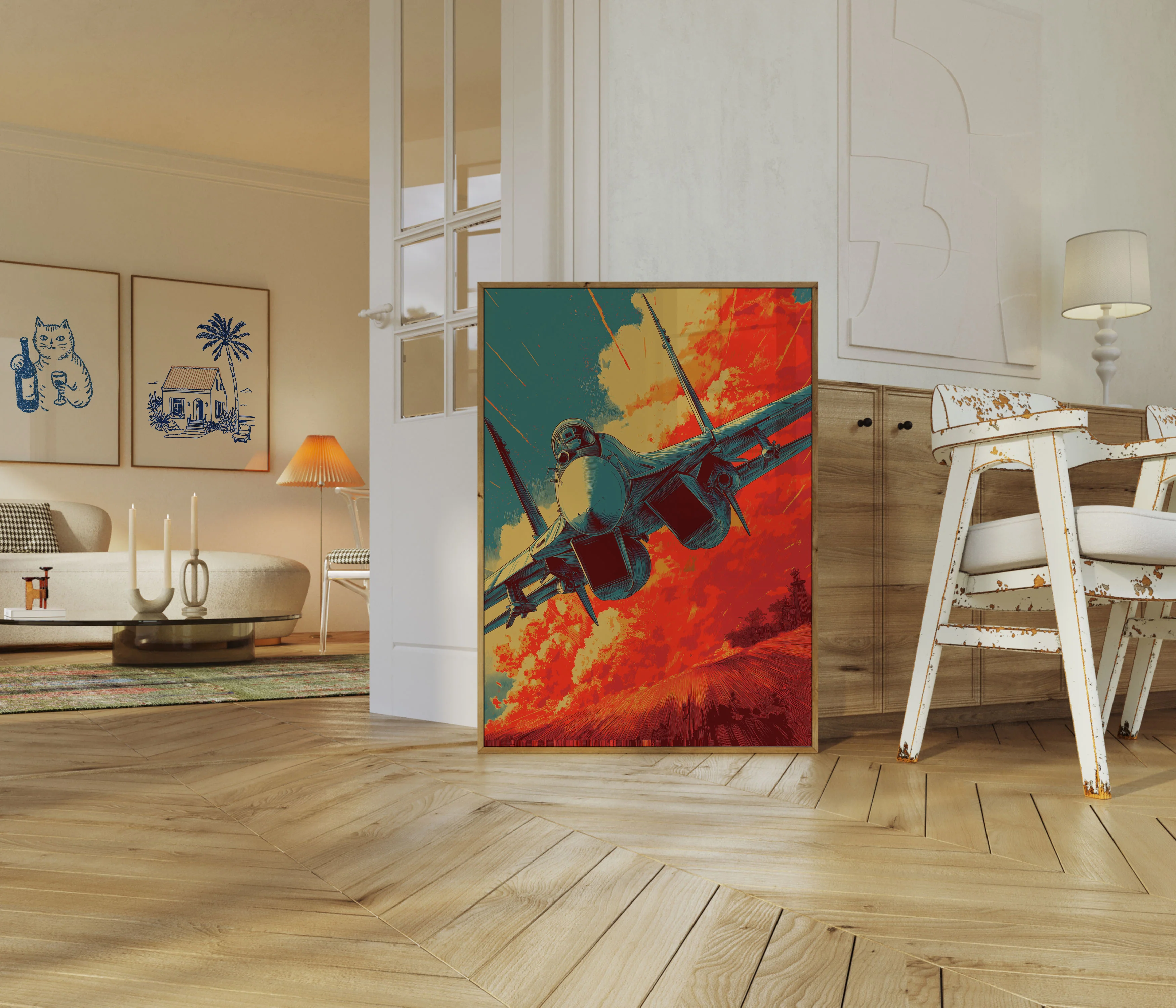 Burning Skies Fighter Jet Poster - Image 5