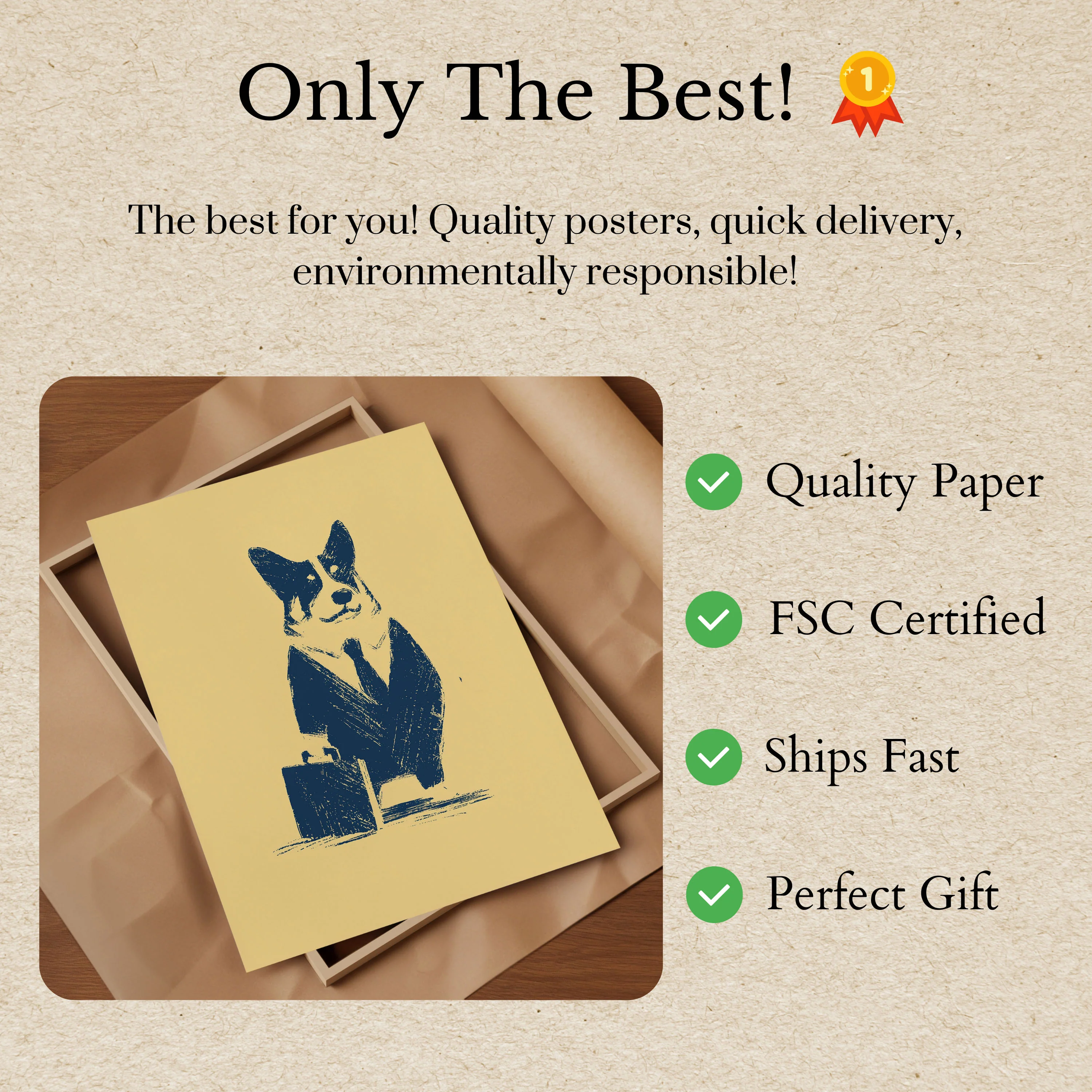 Business Corgi in Suit Poster - Image 3