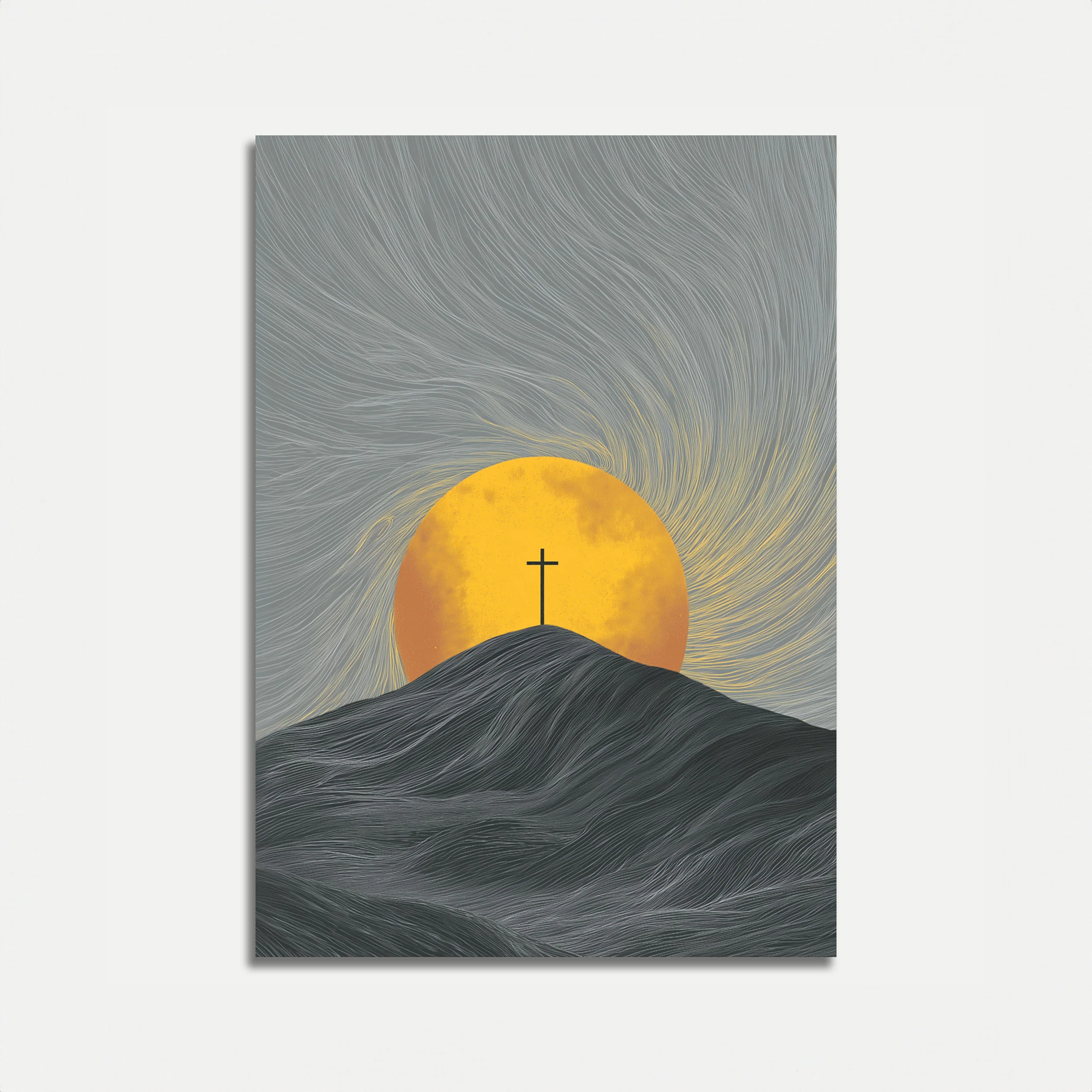 Calvary Cross Sunset Poster