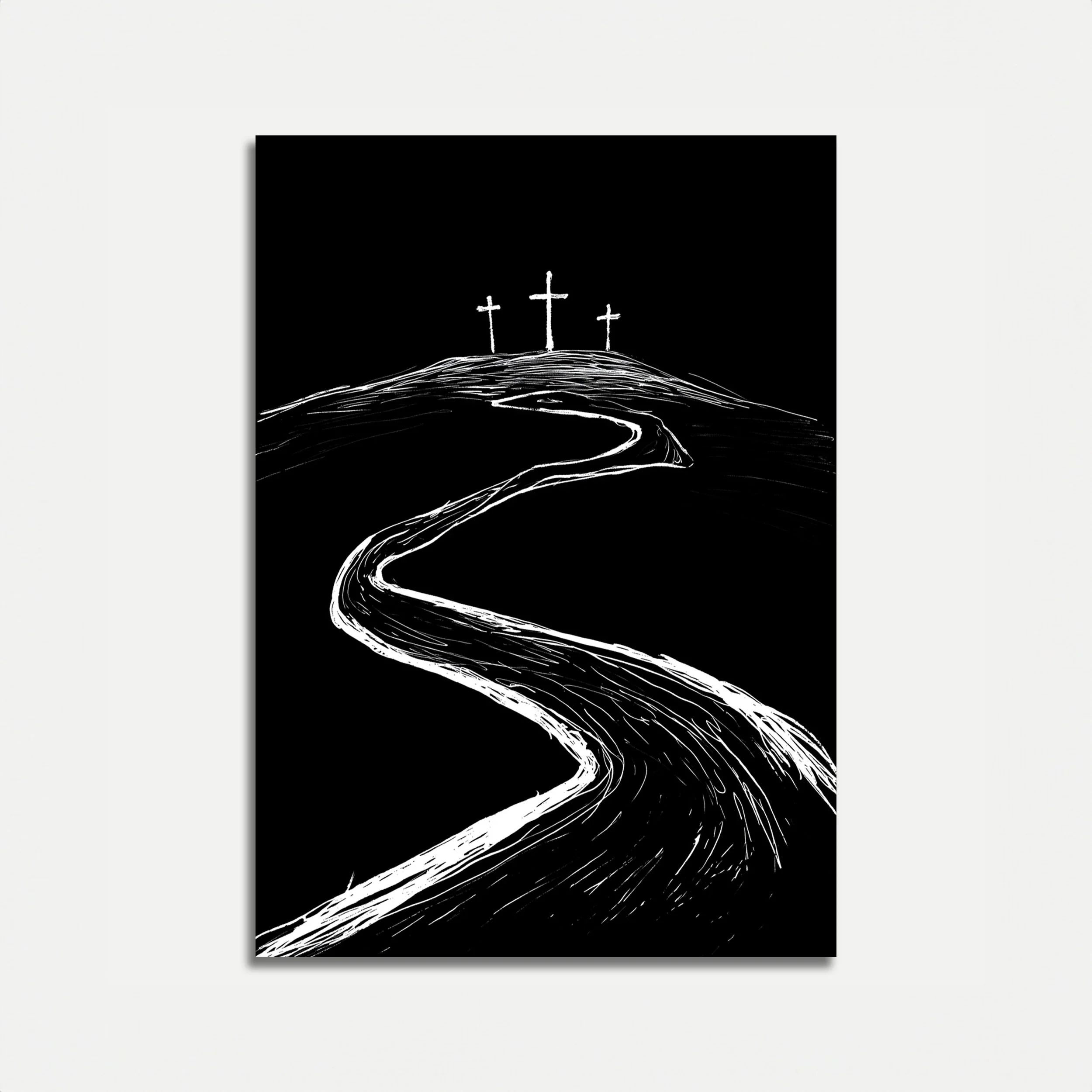 Calvary Crosses Spiritual Journey Poster
