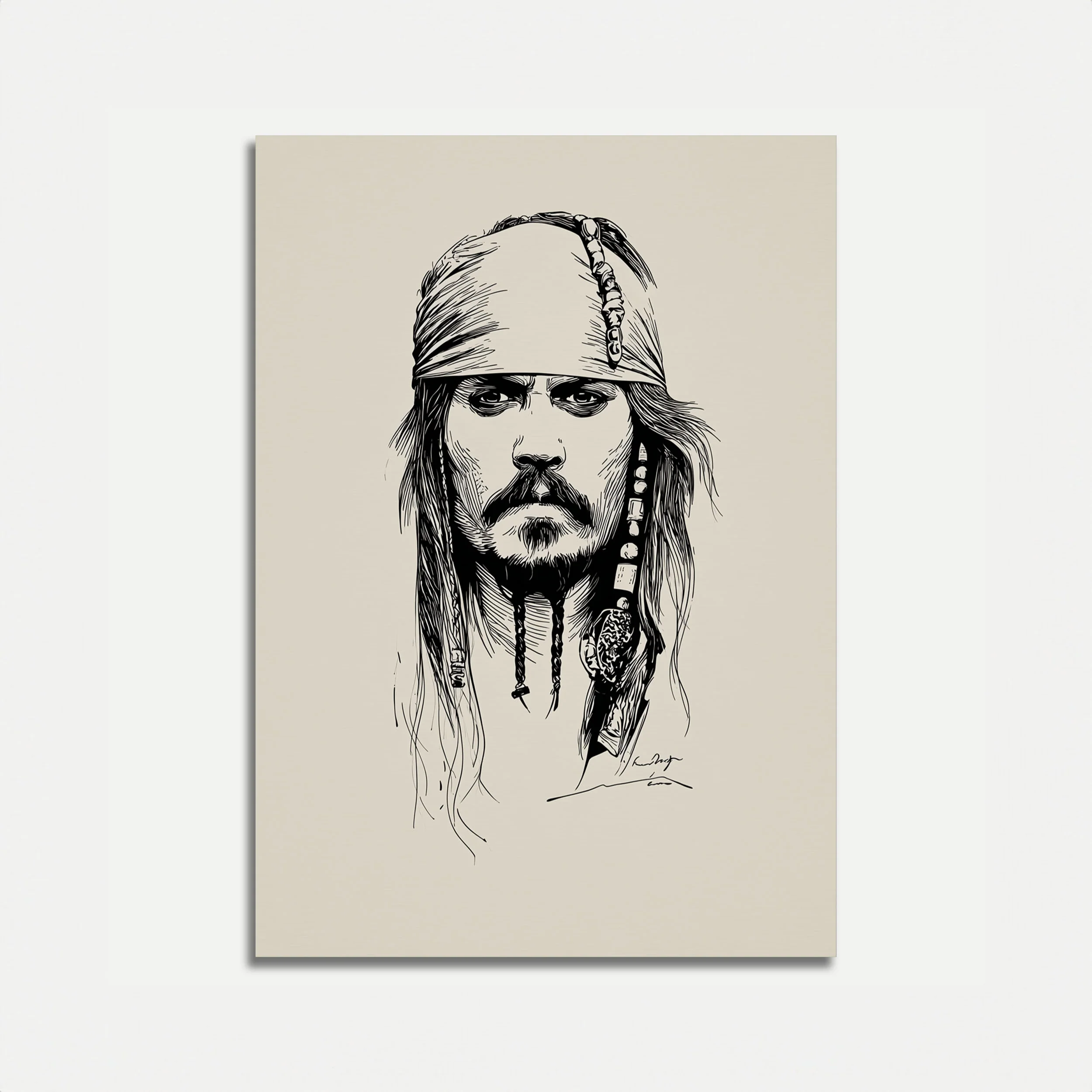 Captain Jack Pirate Sketch Poster