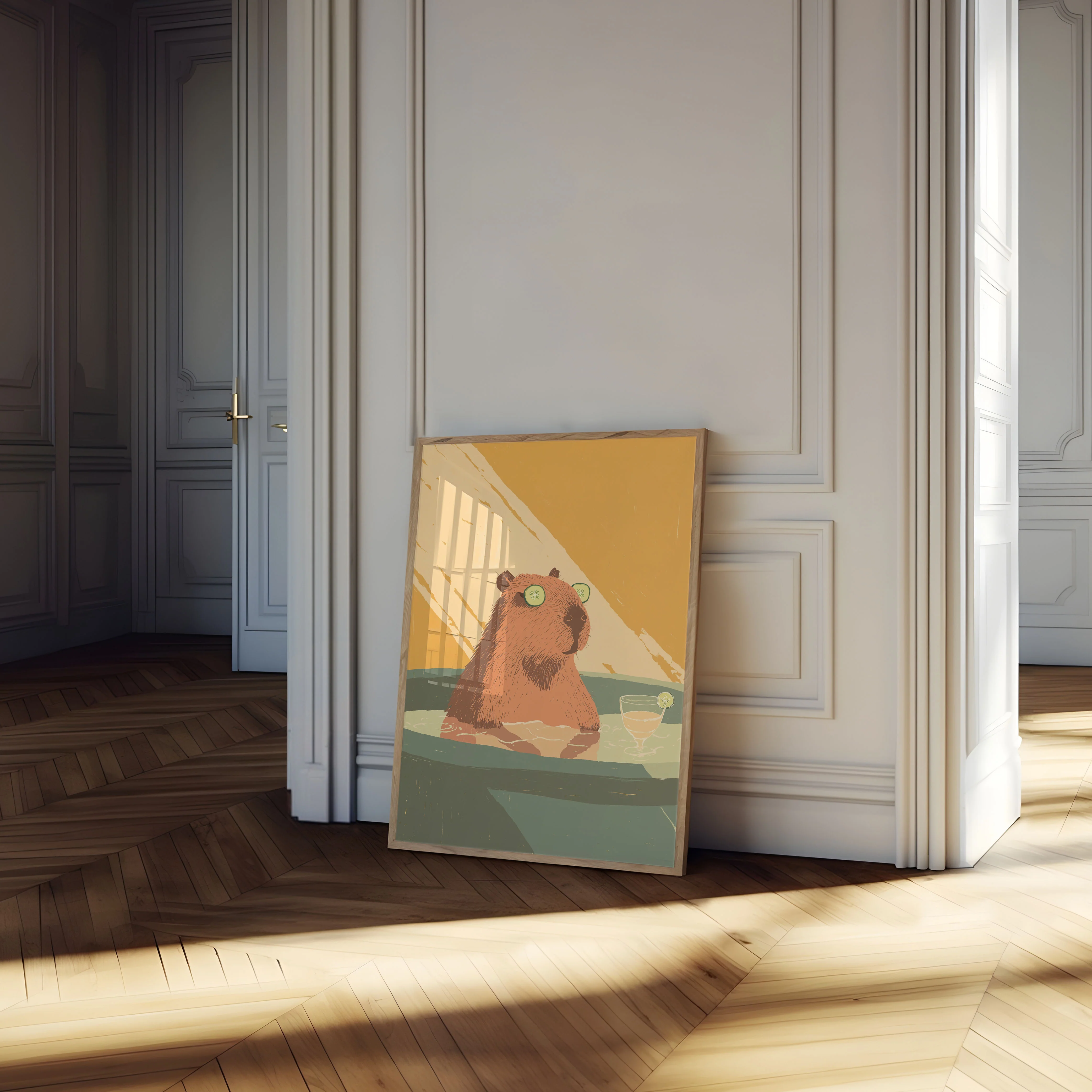Capybara Relaxing in Water Poster - Image 4