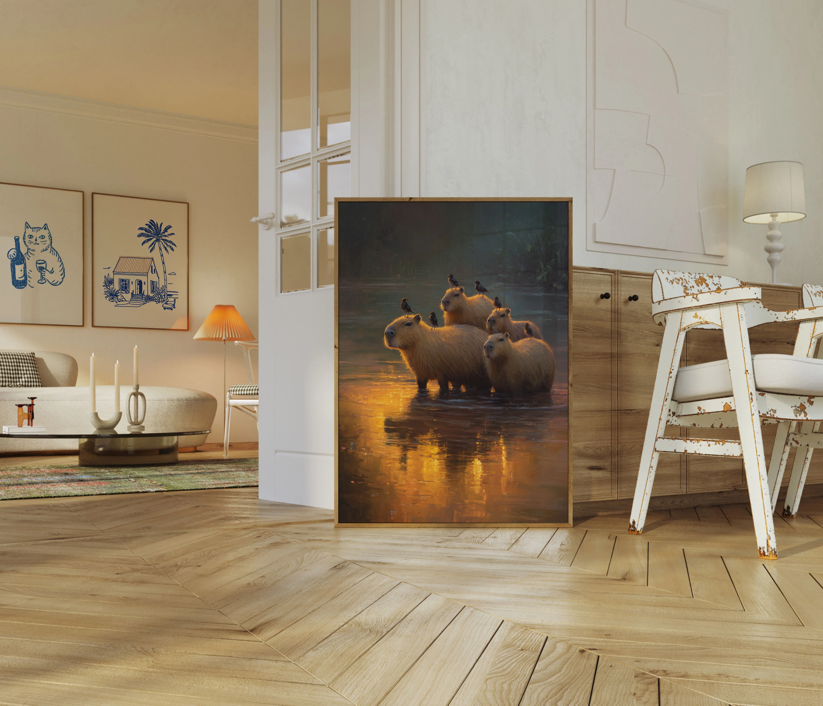 Capybaras Golden Hour Poster - Image 5