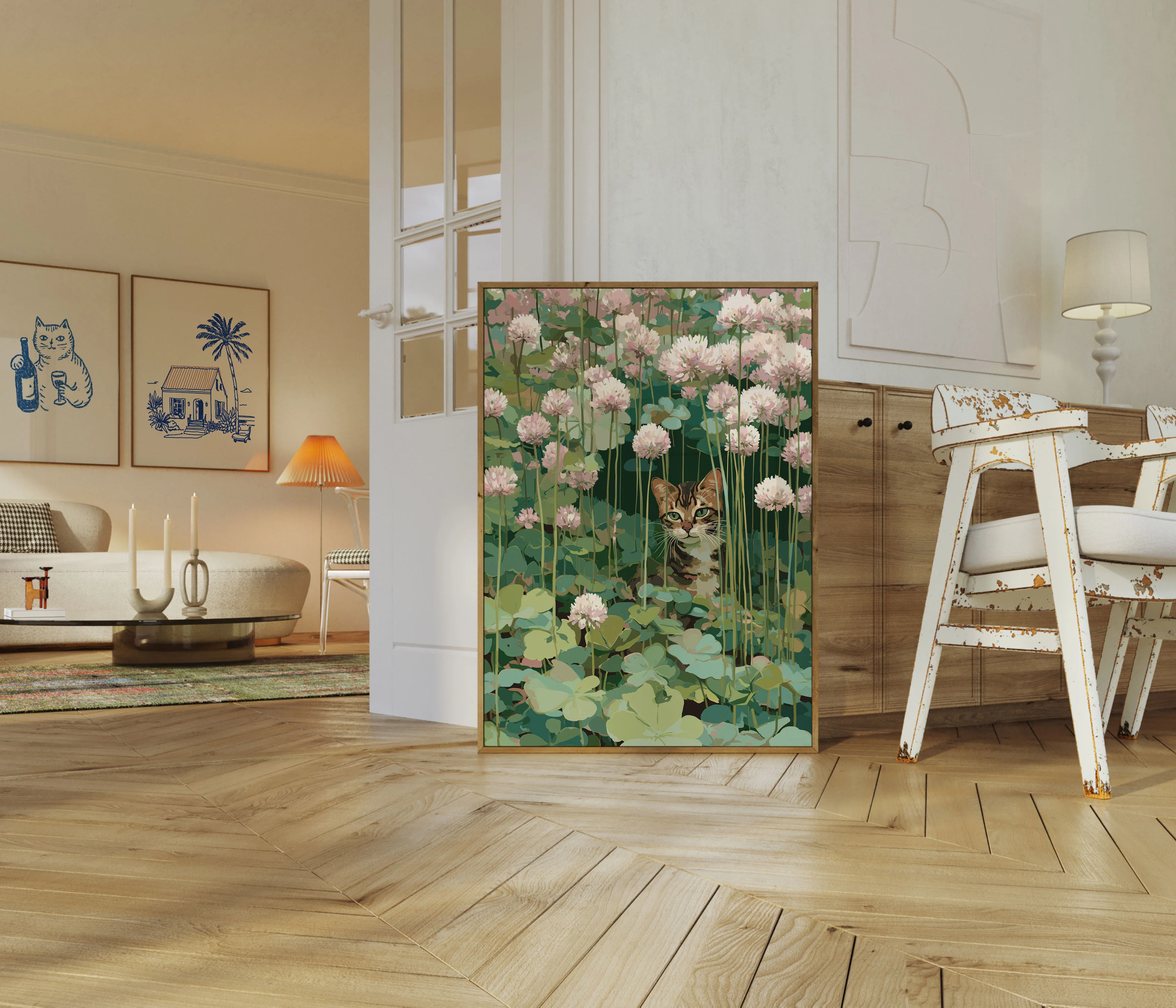 Cat Among Water Lilies Poster - Image 5