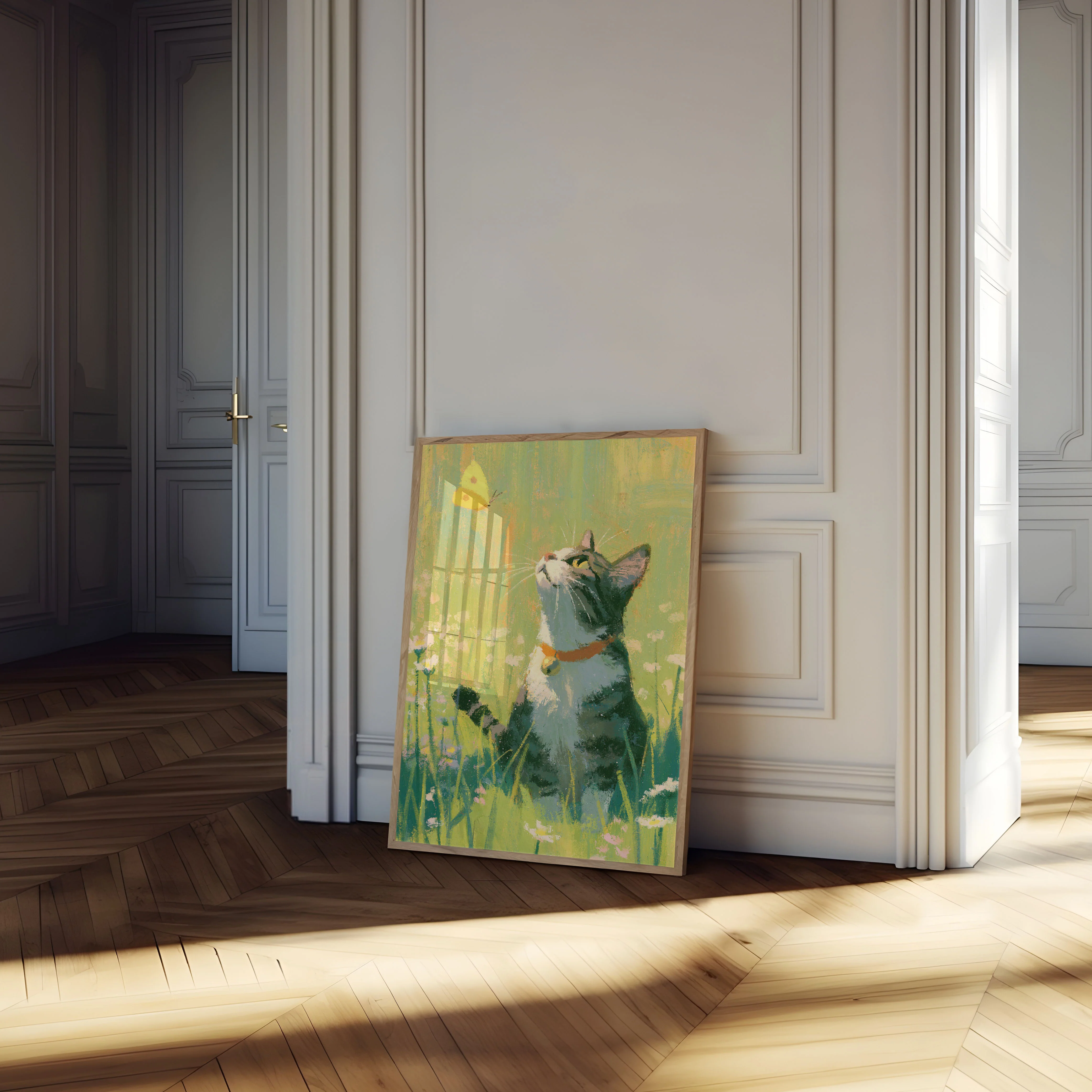 Cat Chasing Butterfly Poster - Image 4