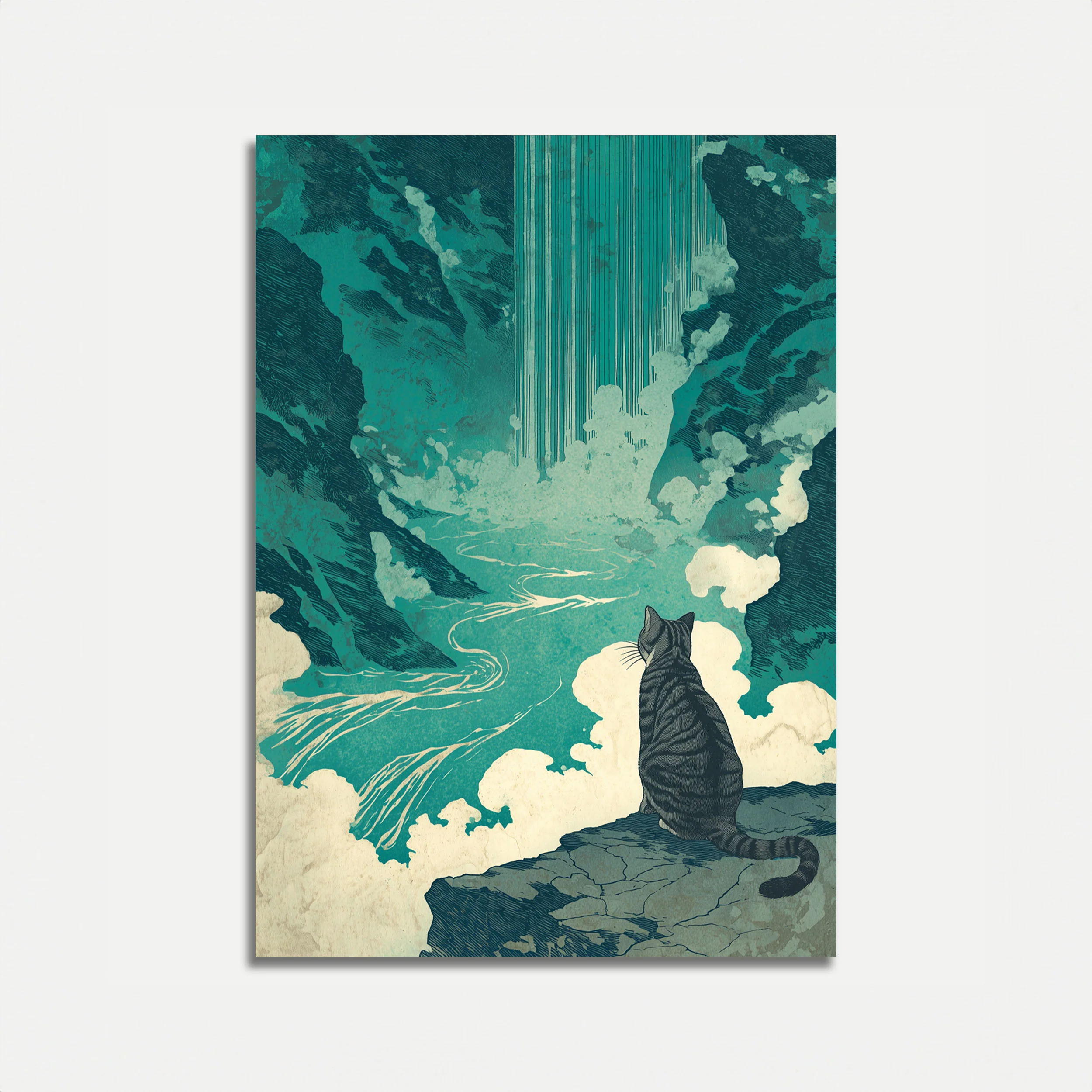 Cat Gazing at Heaven Poster