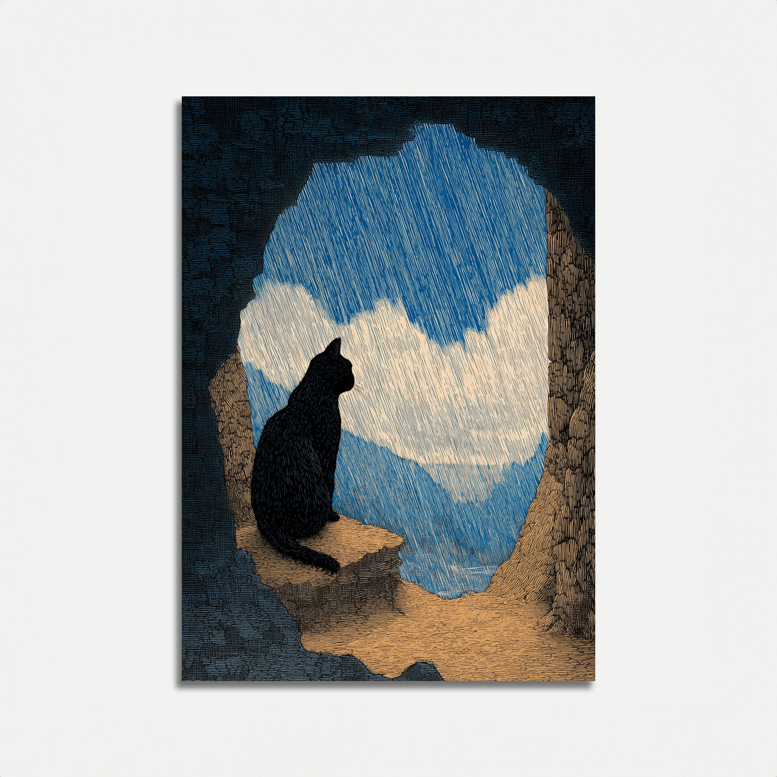 Cat Gazing at Sky Poster