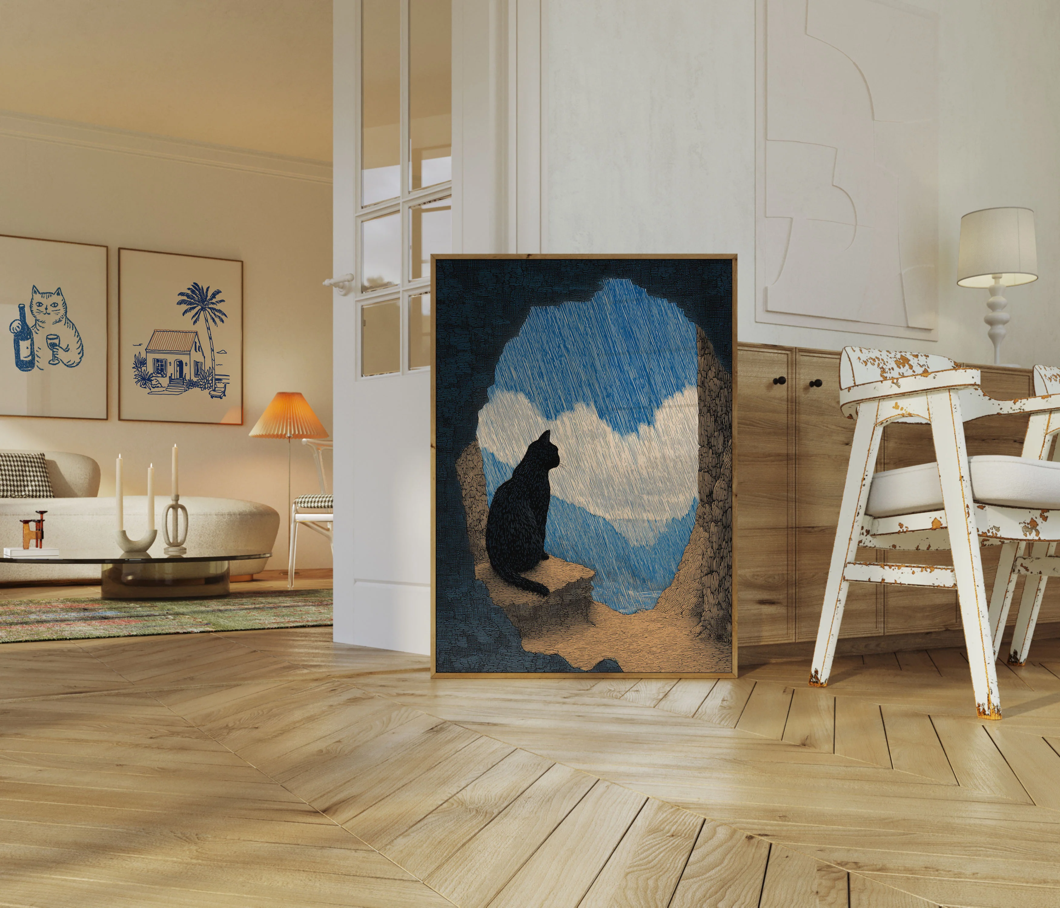 Cat Gazing at Sky Poster - Image 5