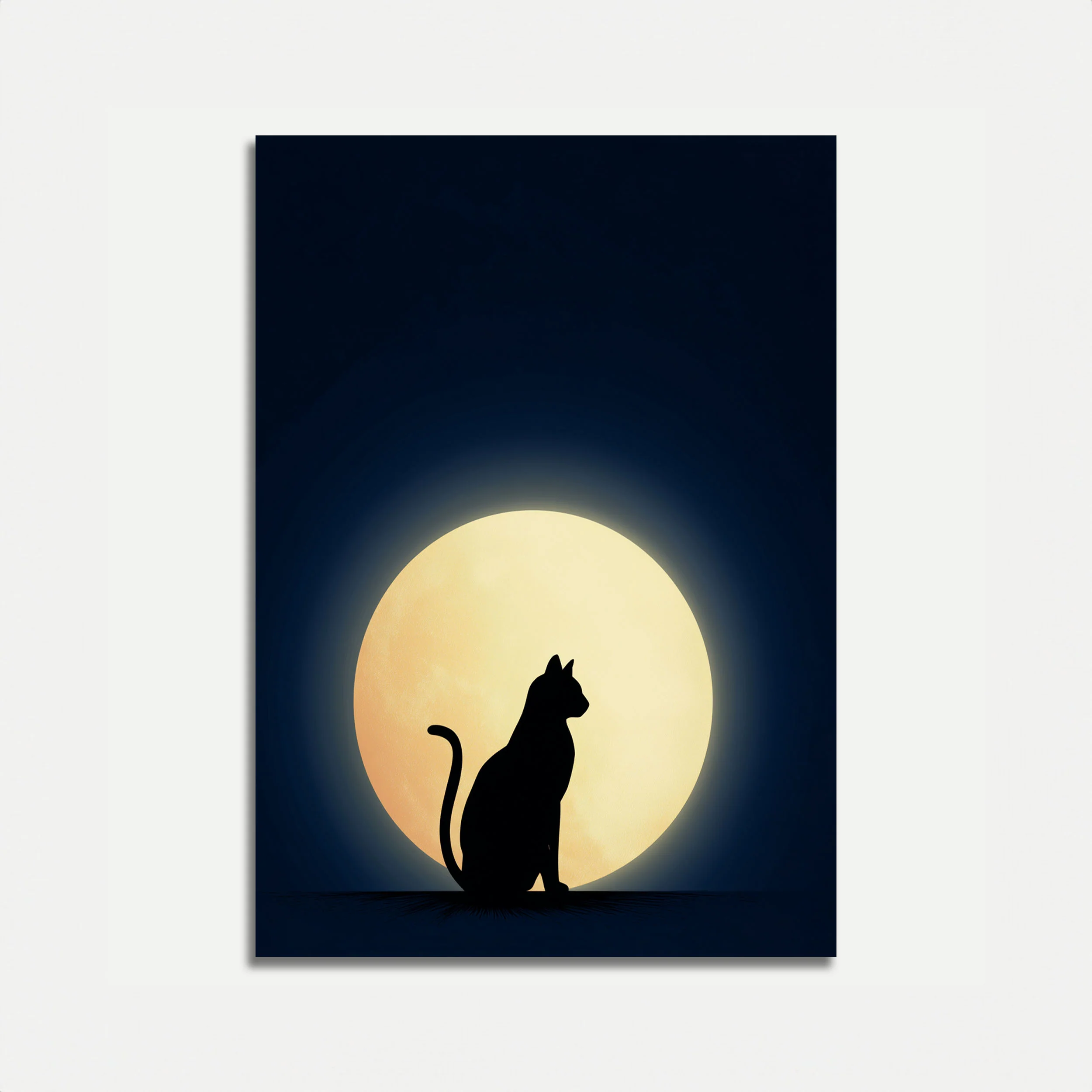 Cat Gazing at the Moon Poster