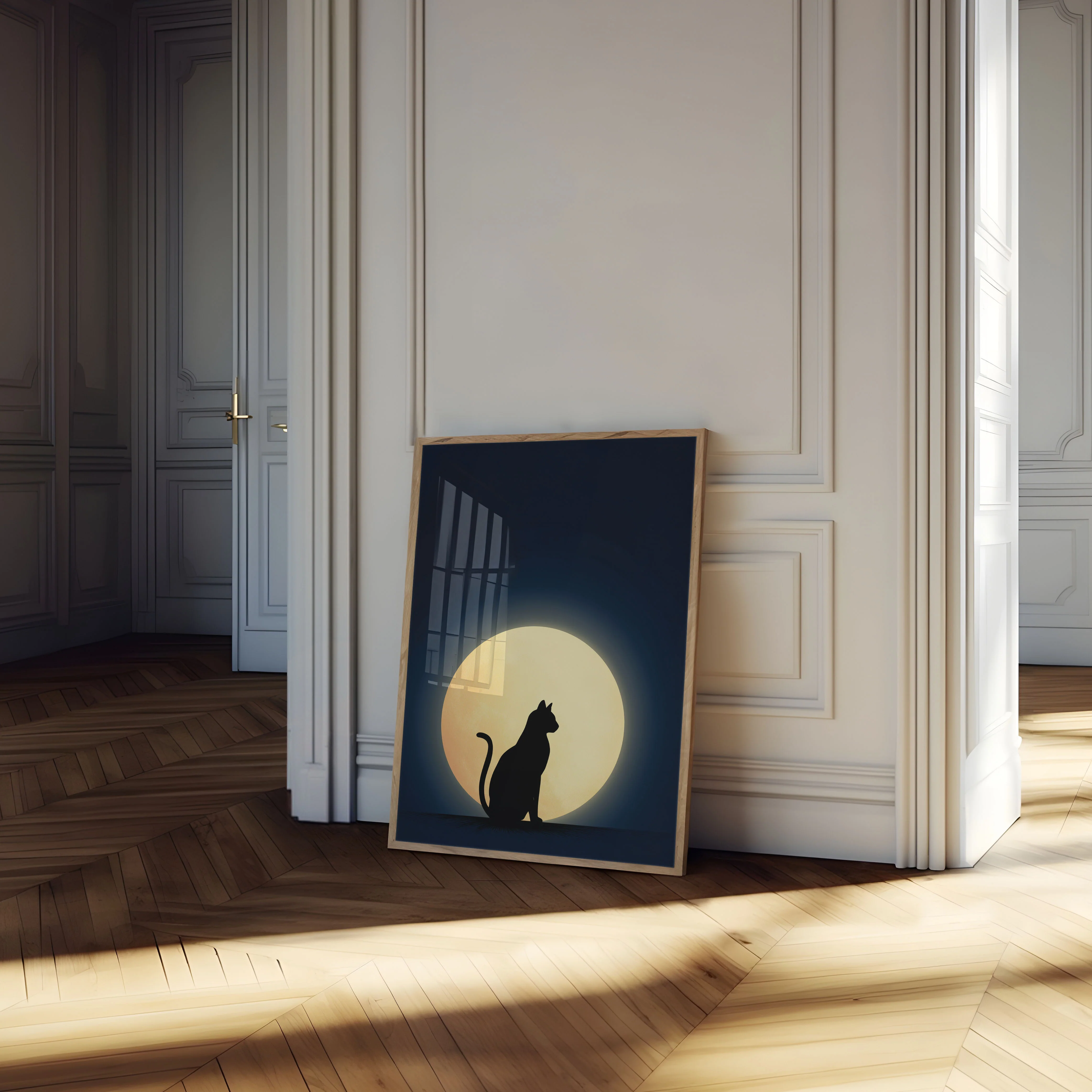 Cat Gazing at the Moon Poster - Image 4