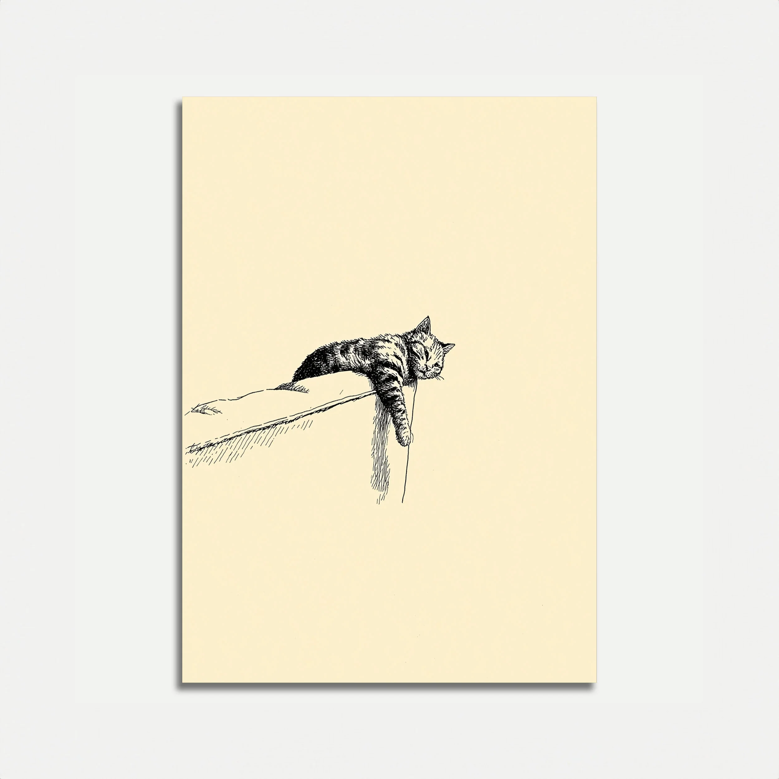 Cat Hanging From Branch Poster