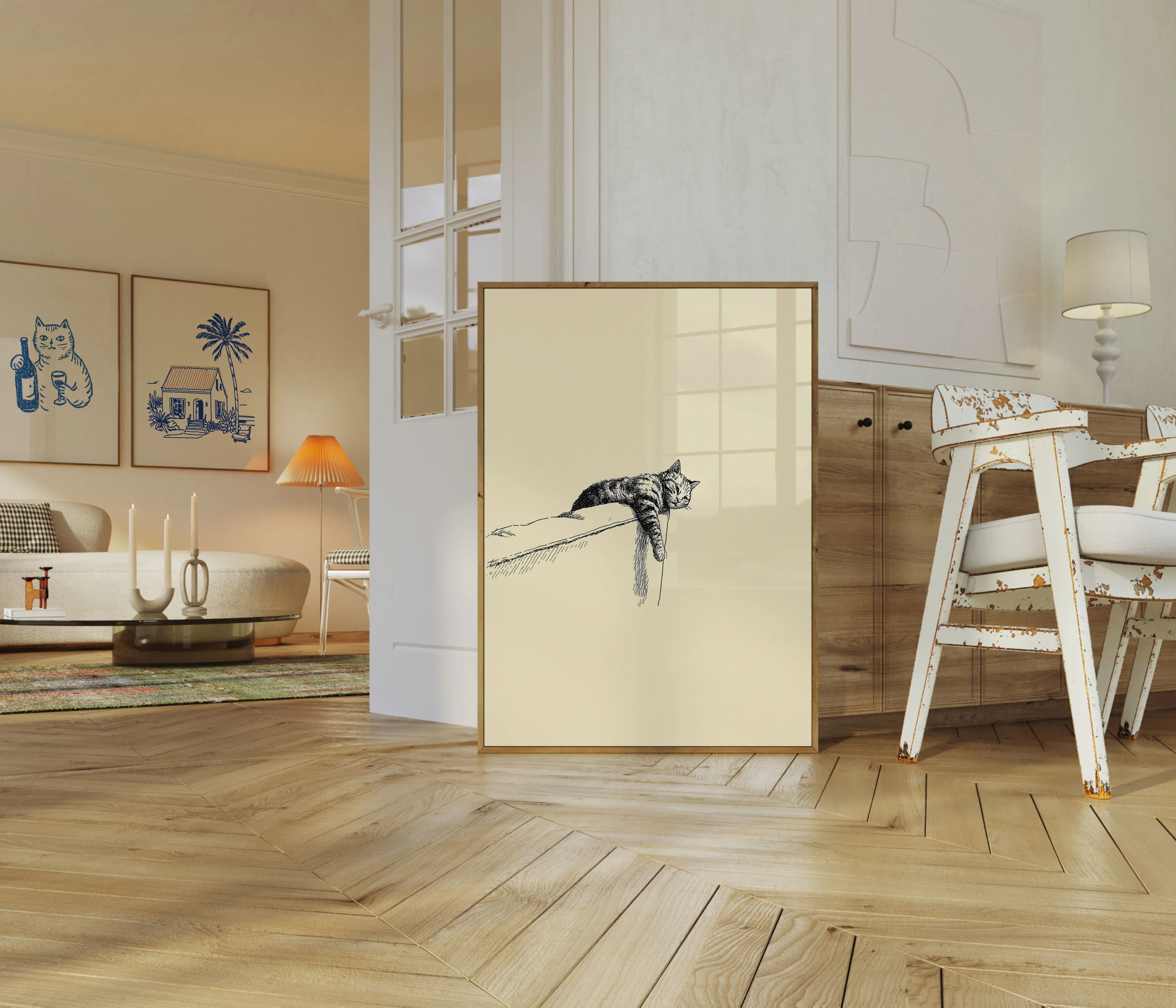 Cat Hanging From Branch Poster - Image 5