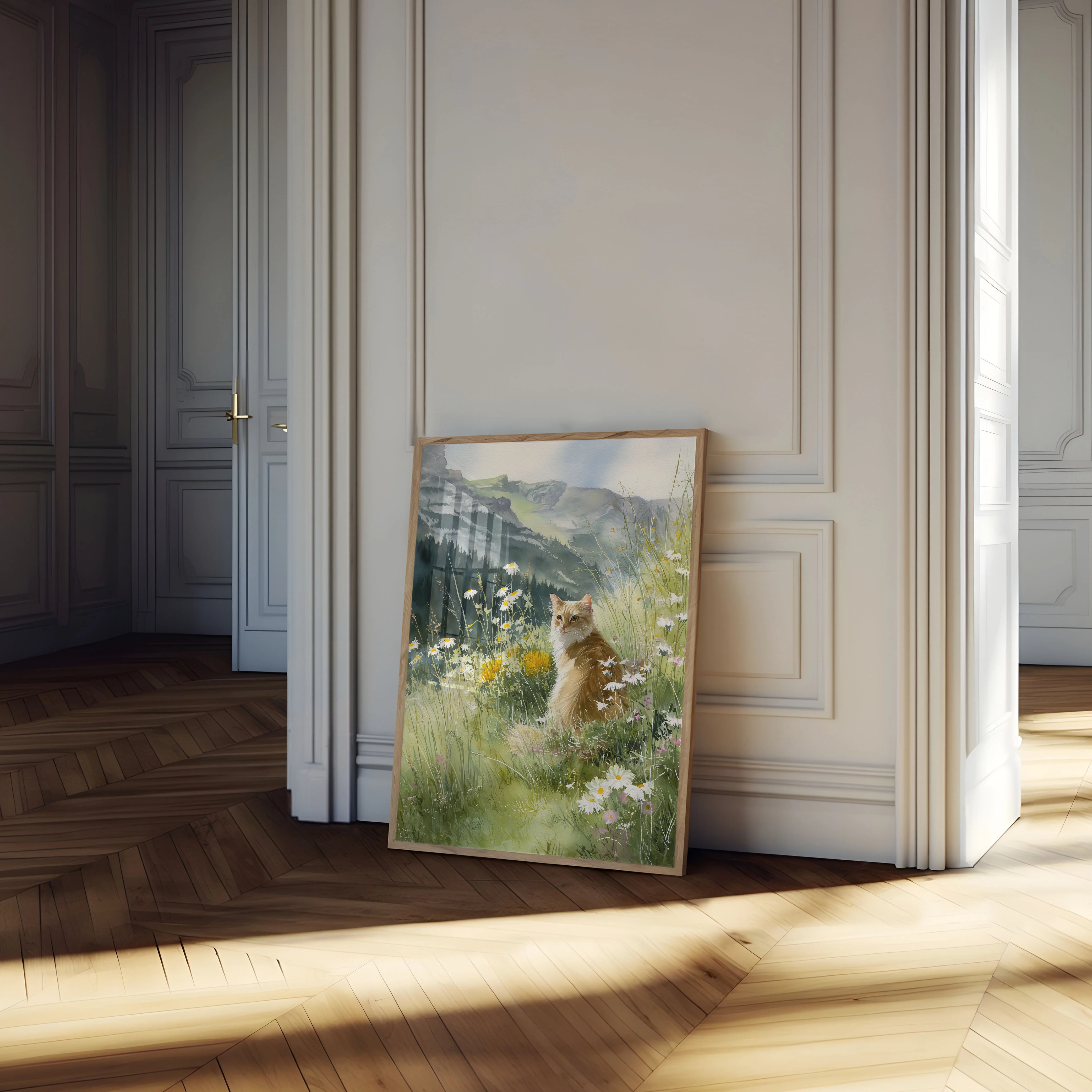 Cat in Alpine Meadow Poster - Image 4