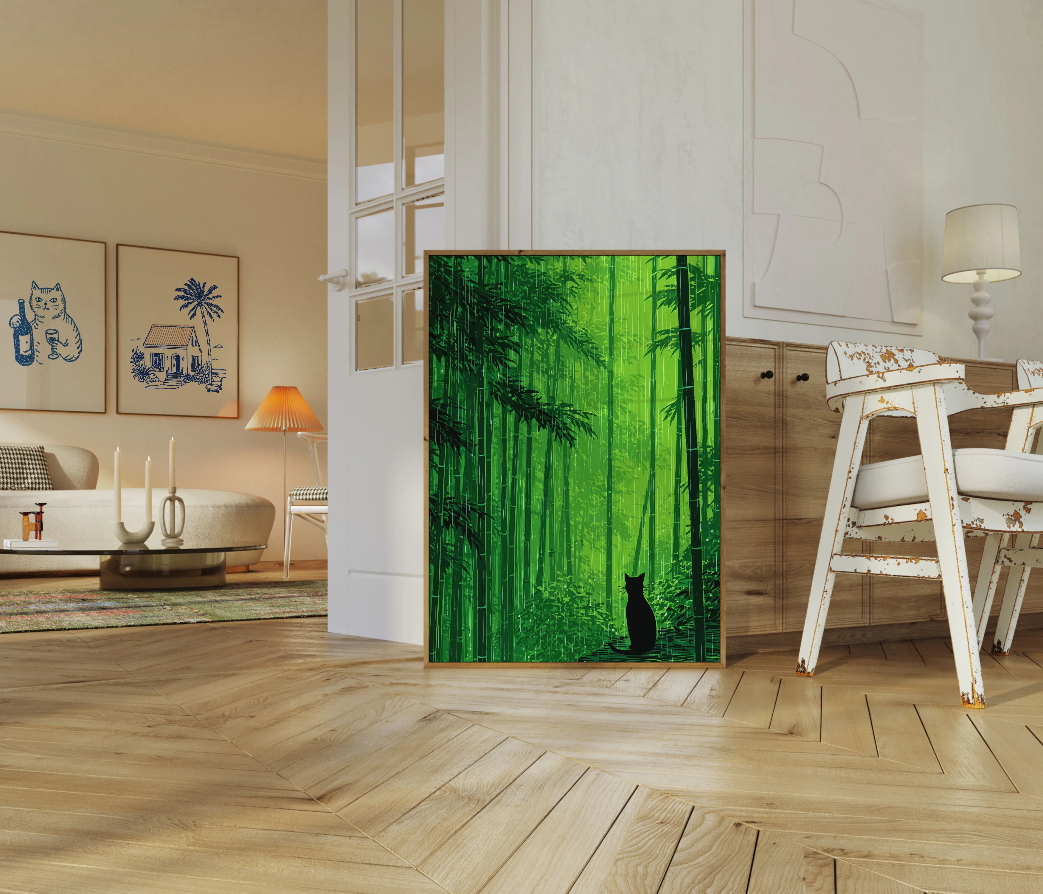 Cat in Bamboo Forest Poster - Image 5