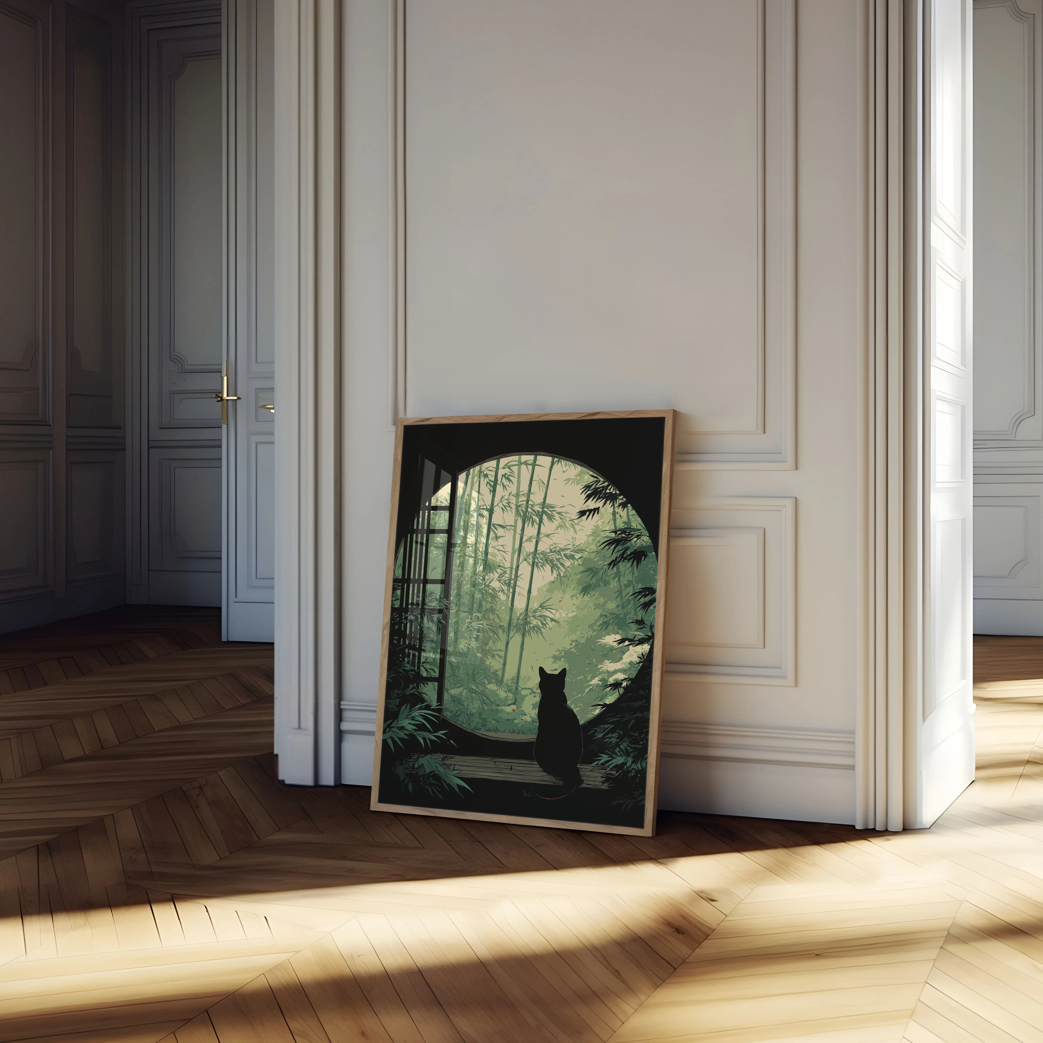 Cat in Bamboo Forest Poster - Image 4