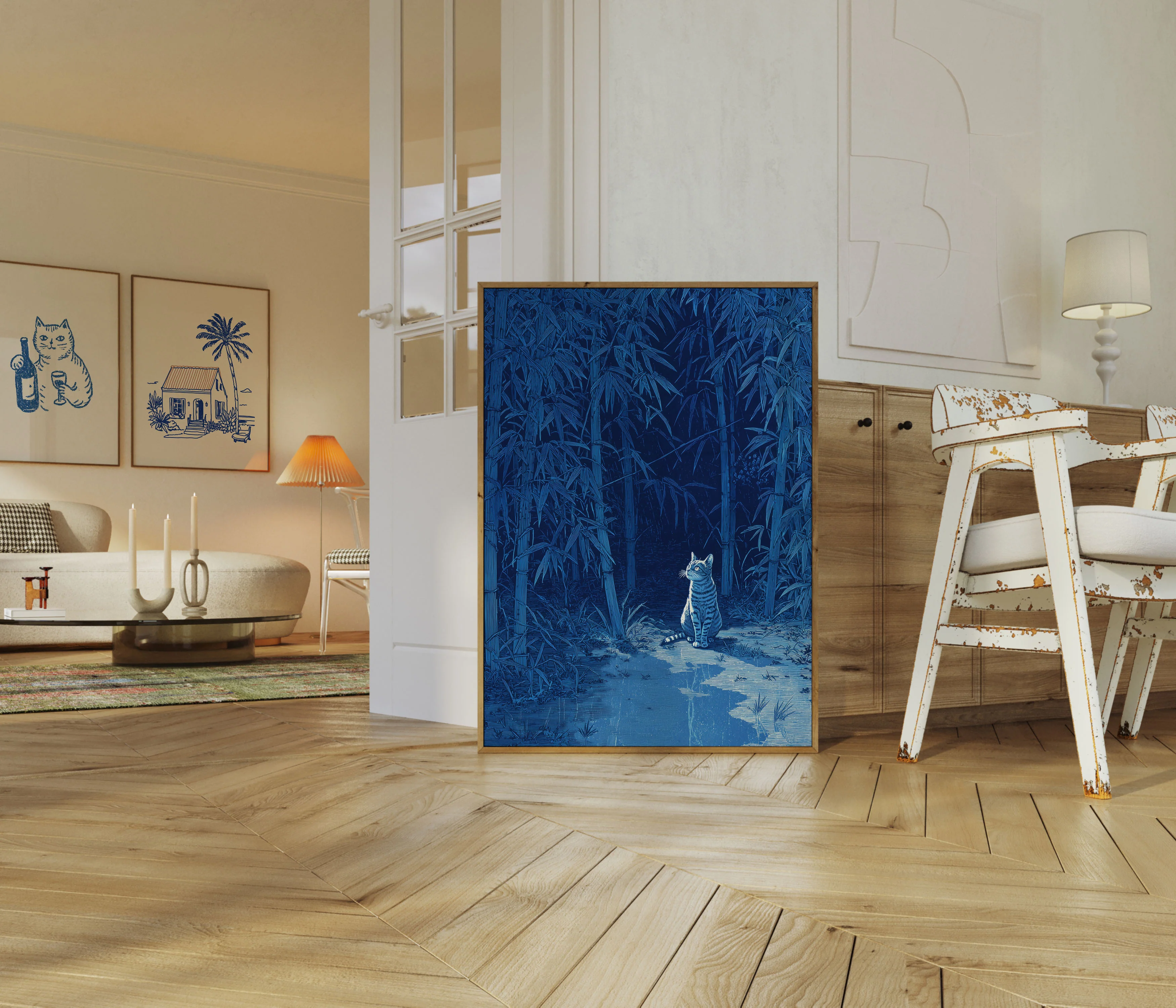 Cat in Bamboo Forest Poster - Image 5