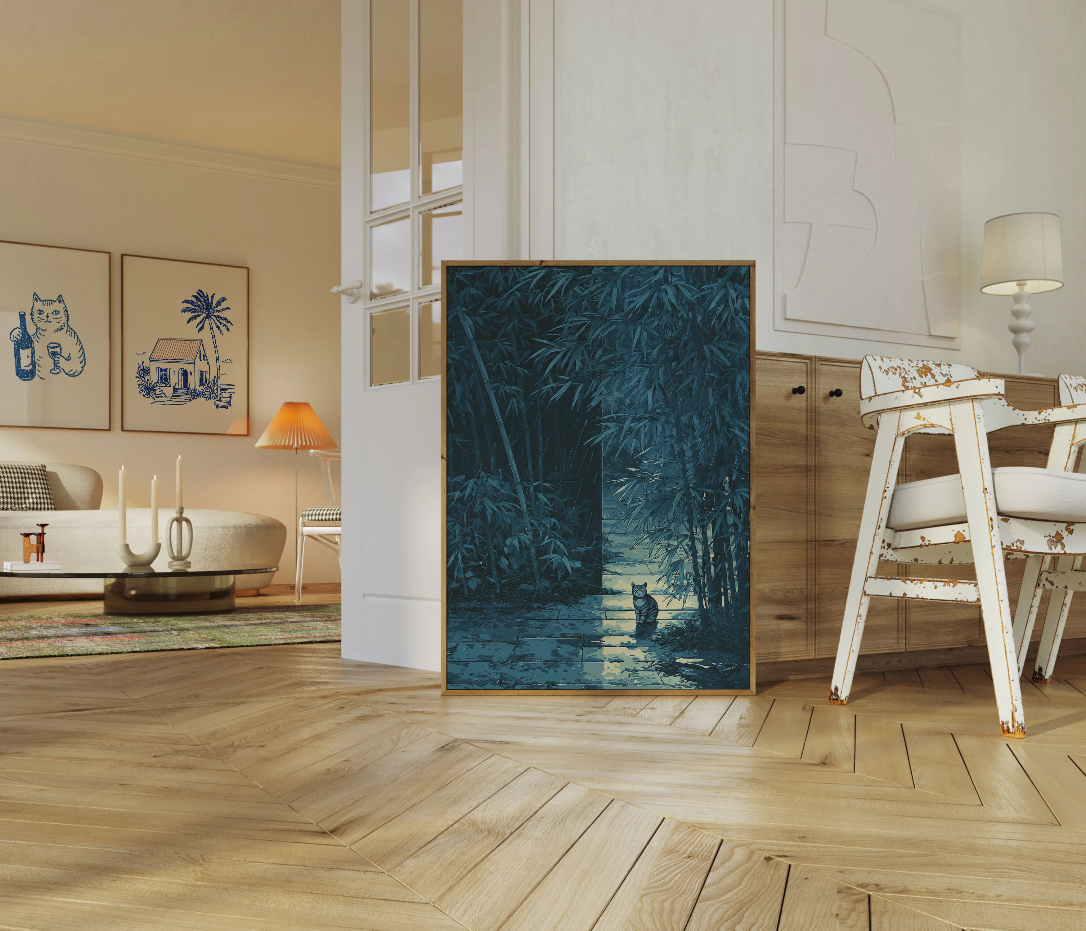 Cat in Bamboo Forest Poster - Image 5