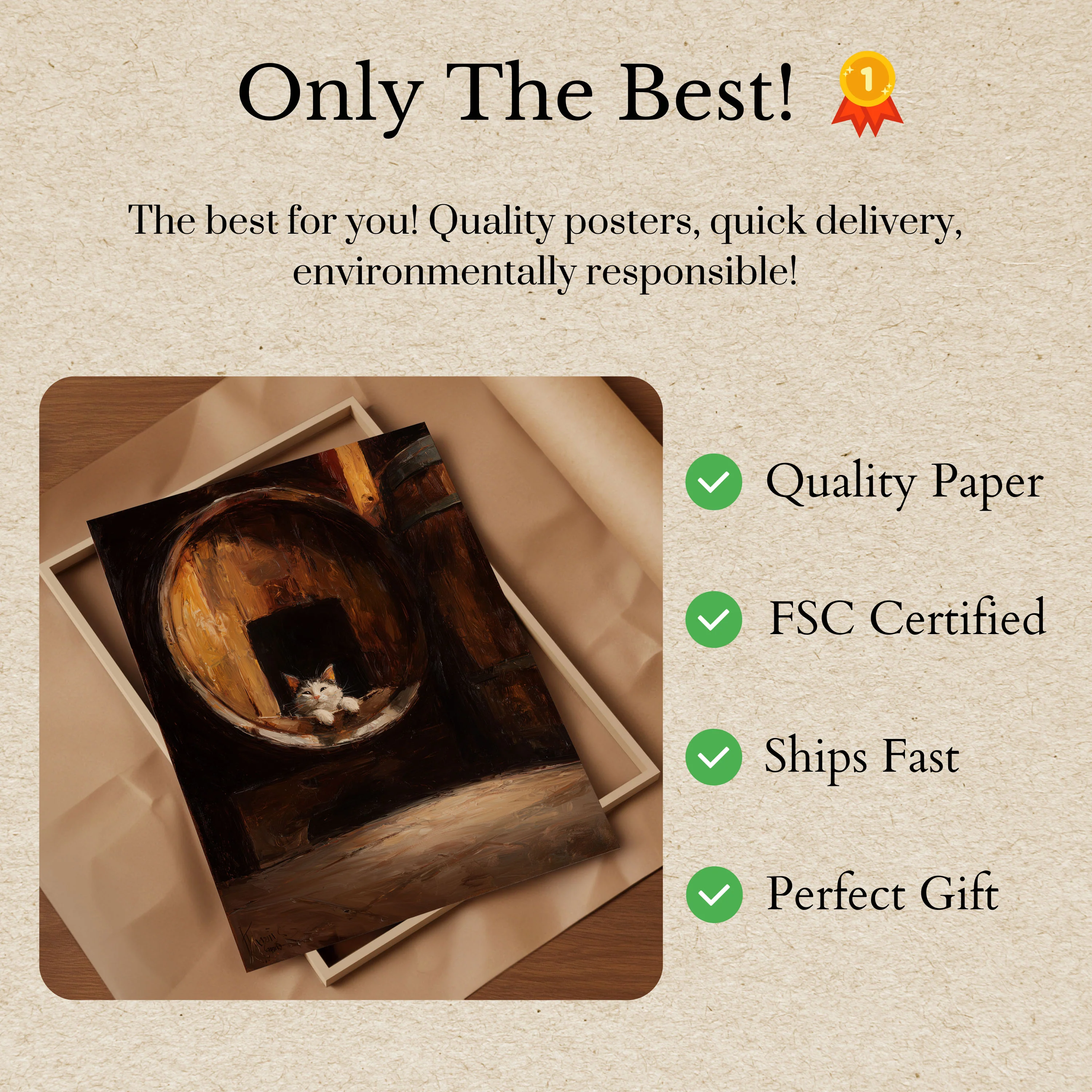 Cat in the Barrel Poster - Image 3