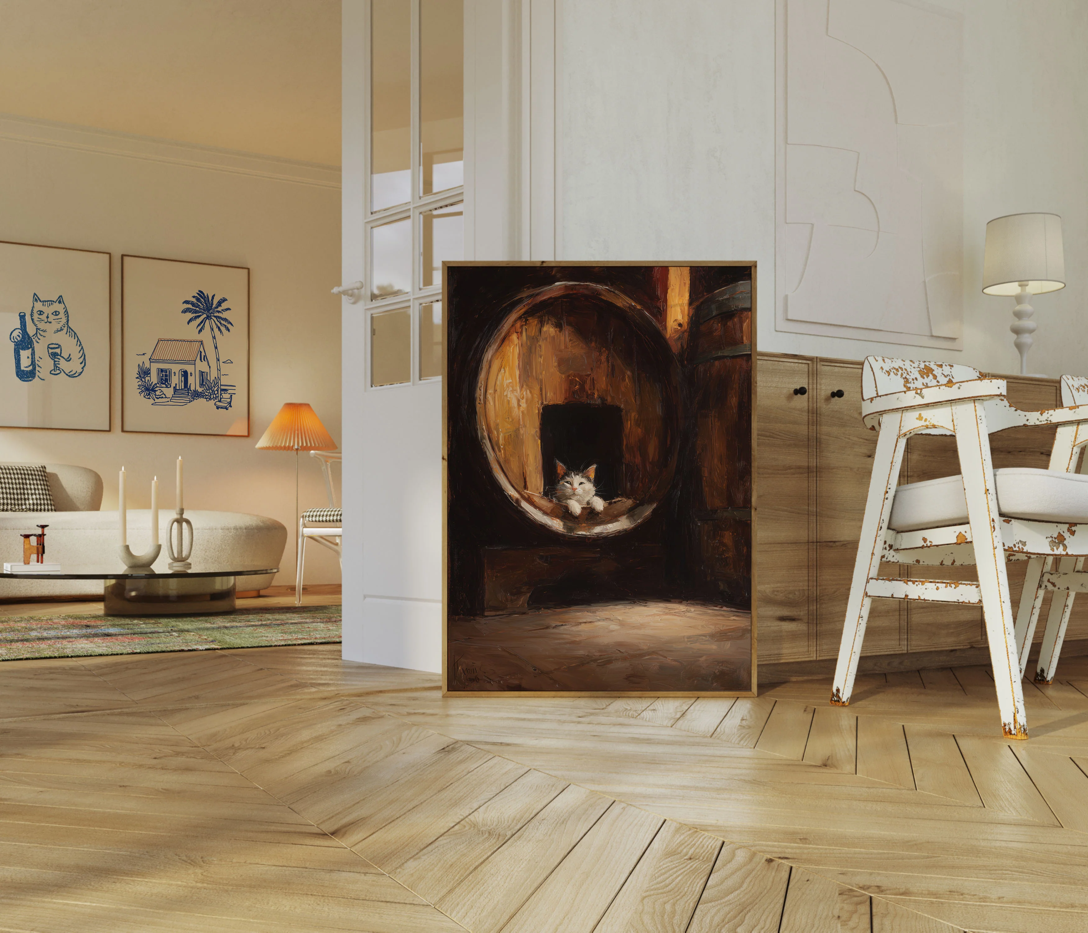 Cat in the Barrel Poster - Image 5