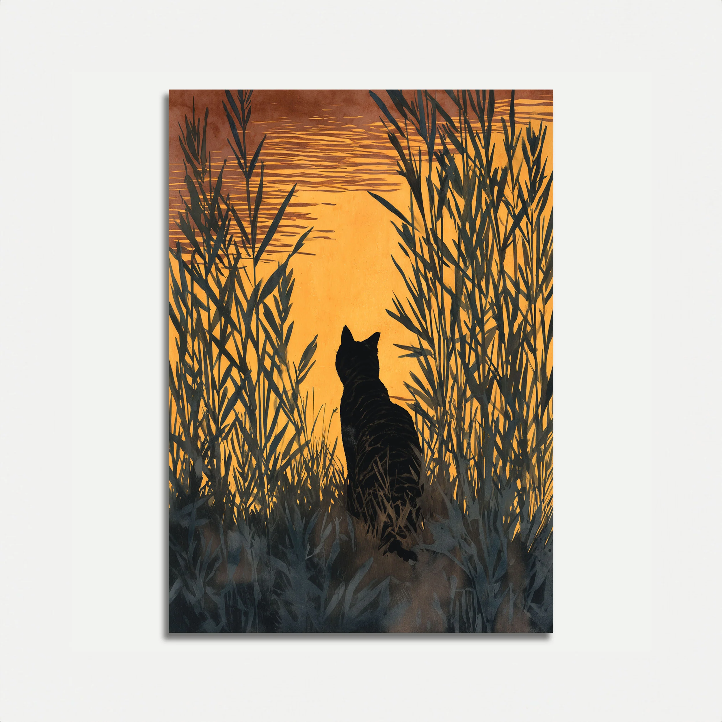 Cat in the Reeds Poster