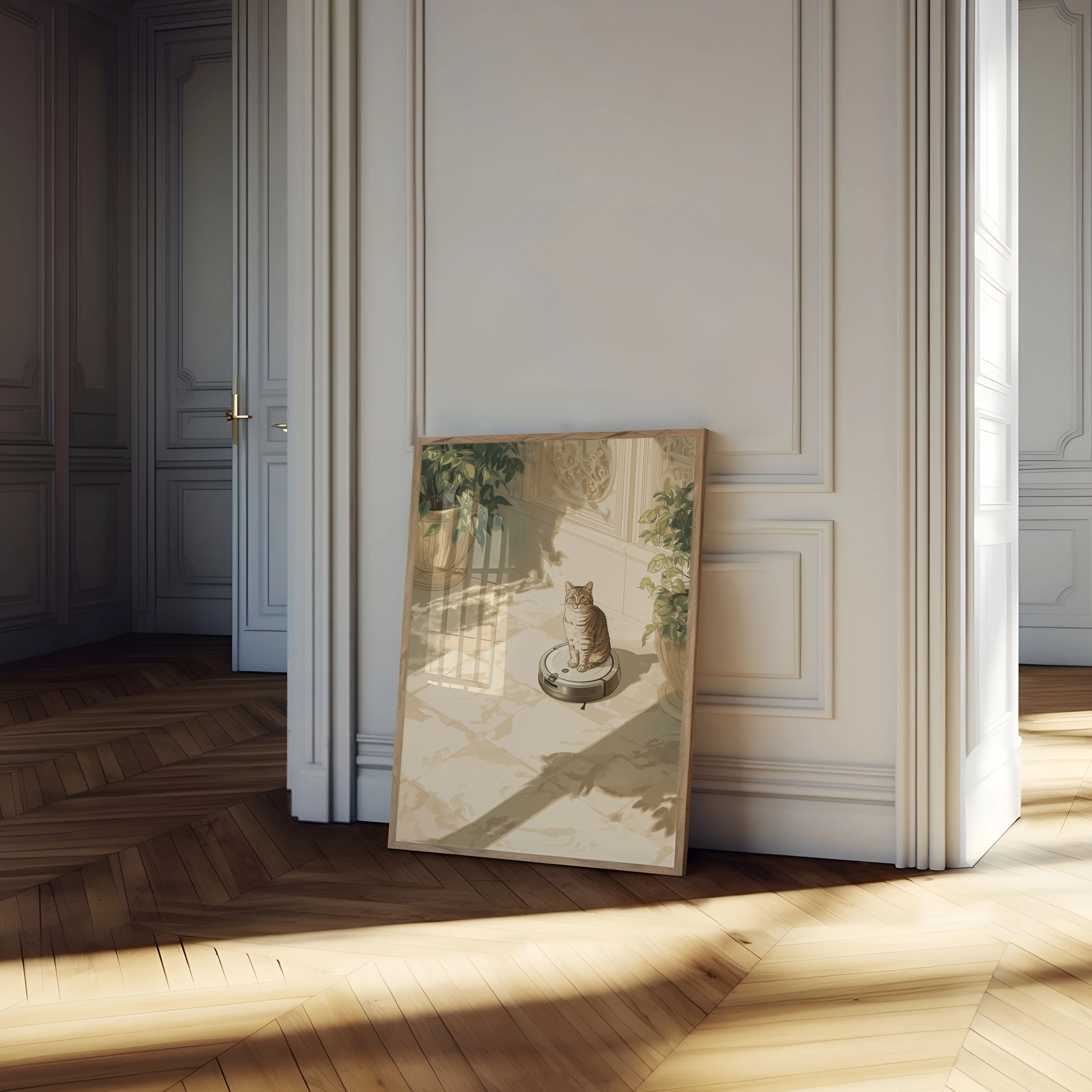 Cat on Robot Vacuum Poster - Image 4