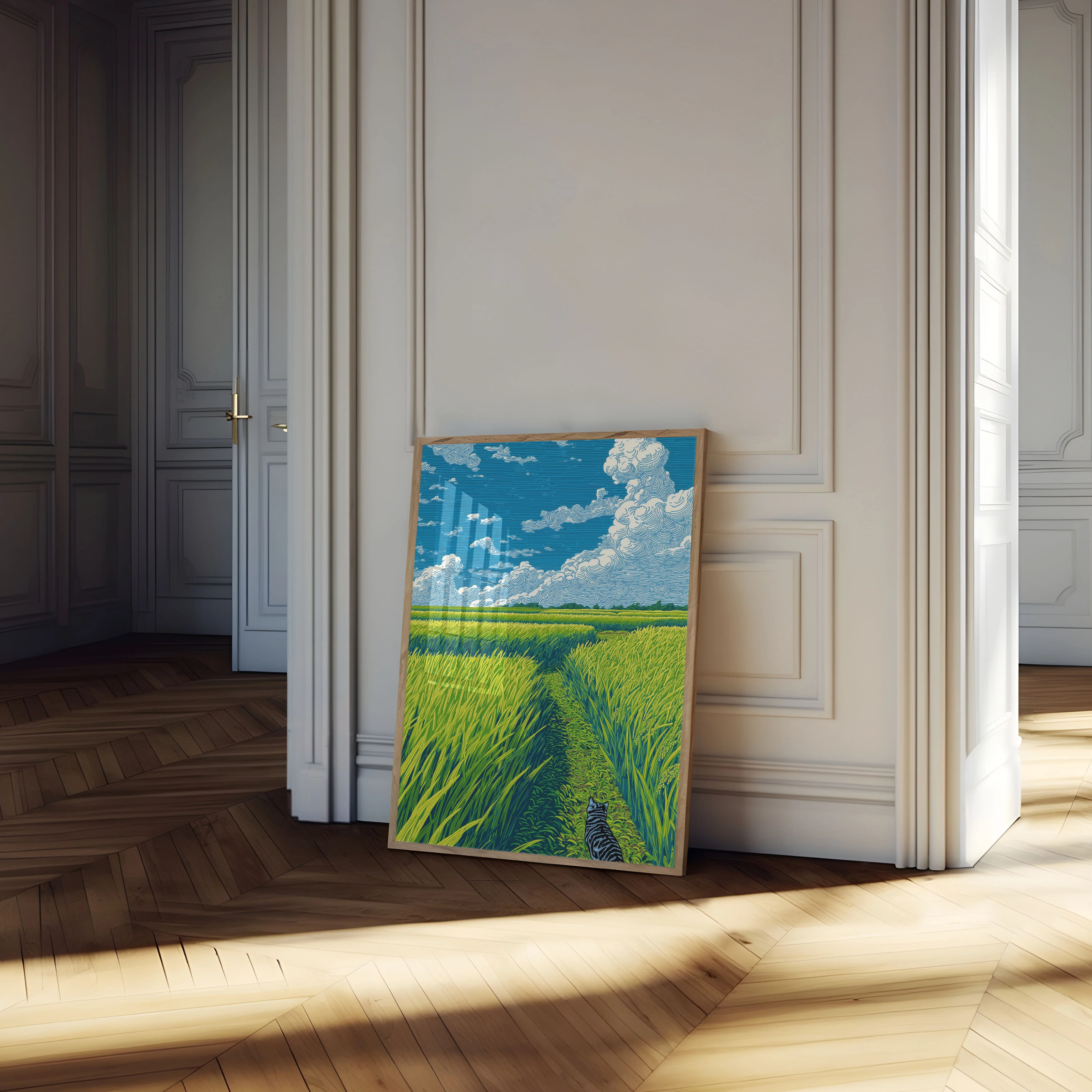 Cat Walking Through Grain Field Poster - Image 4