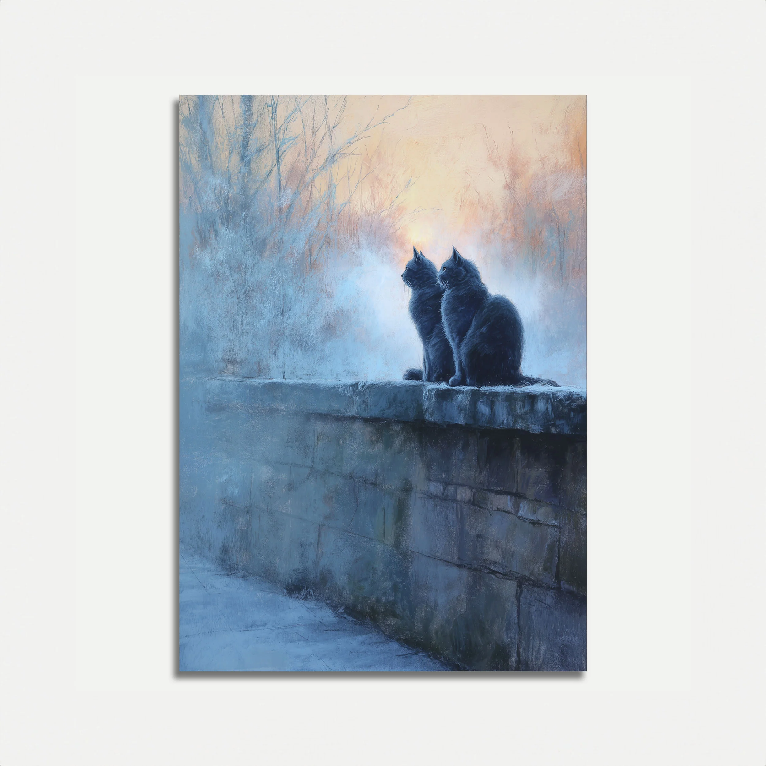 Cats by Frozen Waters Poster