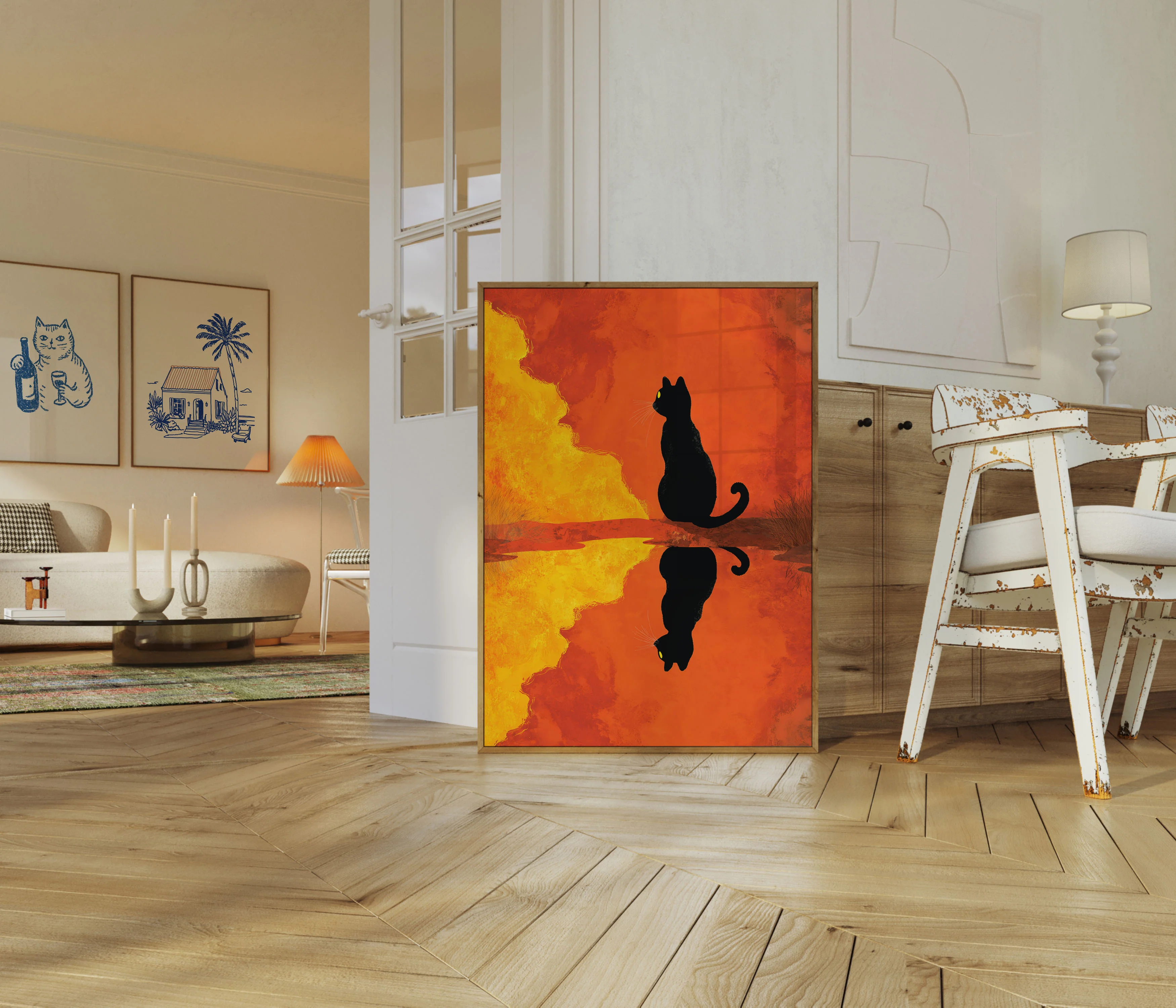 Cats by the Lava Poster - Image 5