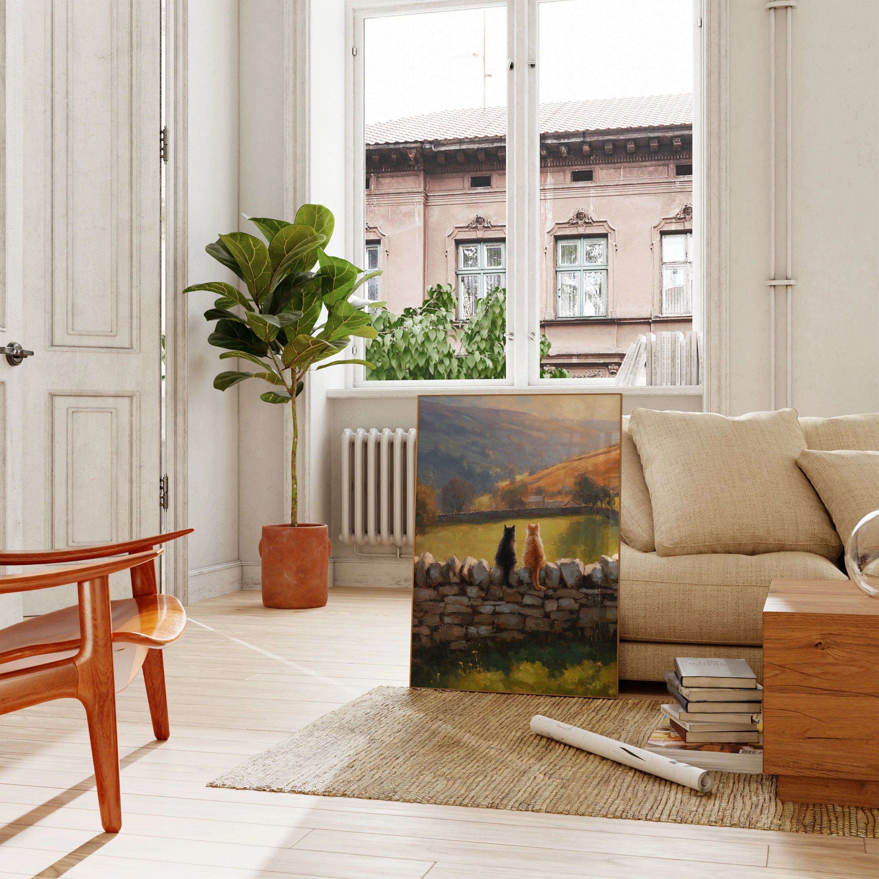 Cats Overlooking Valley Poster - Image 2