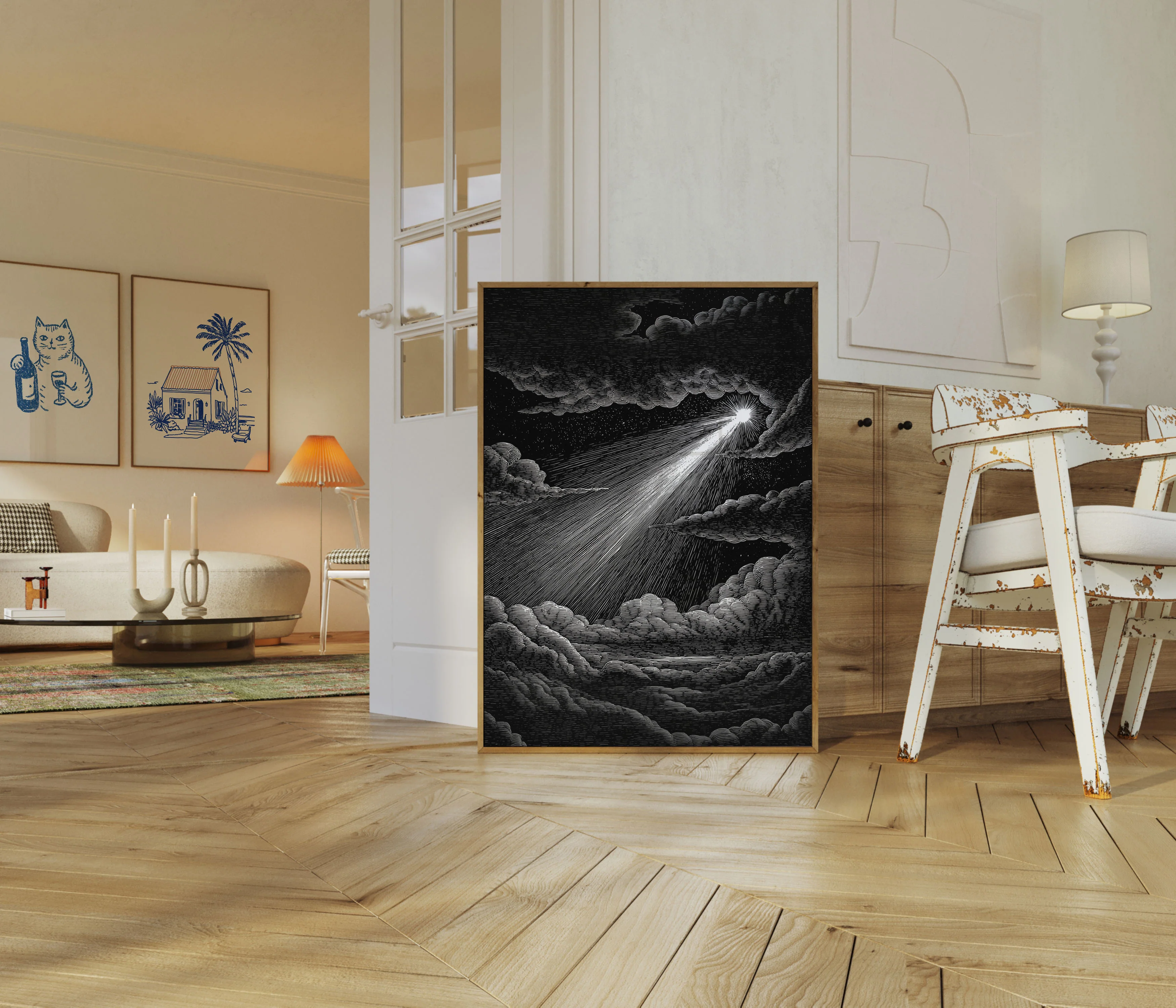 Celestial Light Through Clouds Poster - Image 5