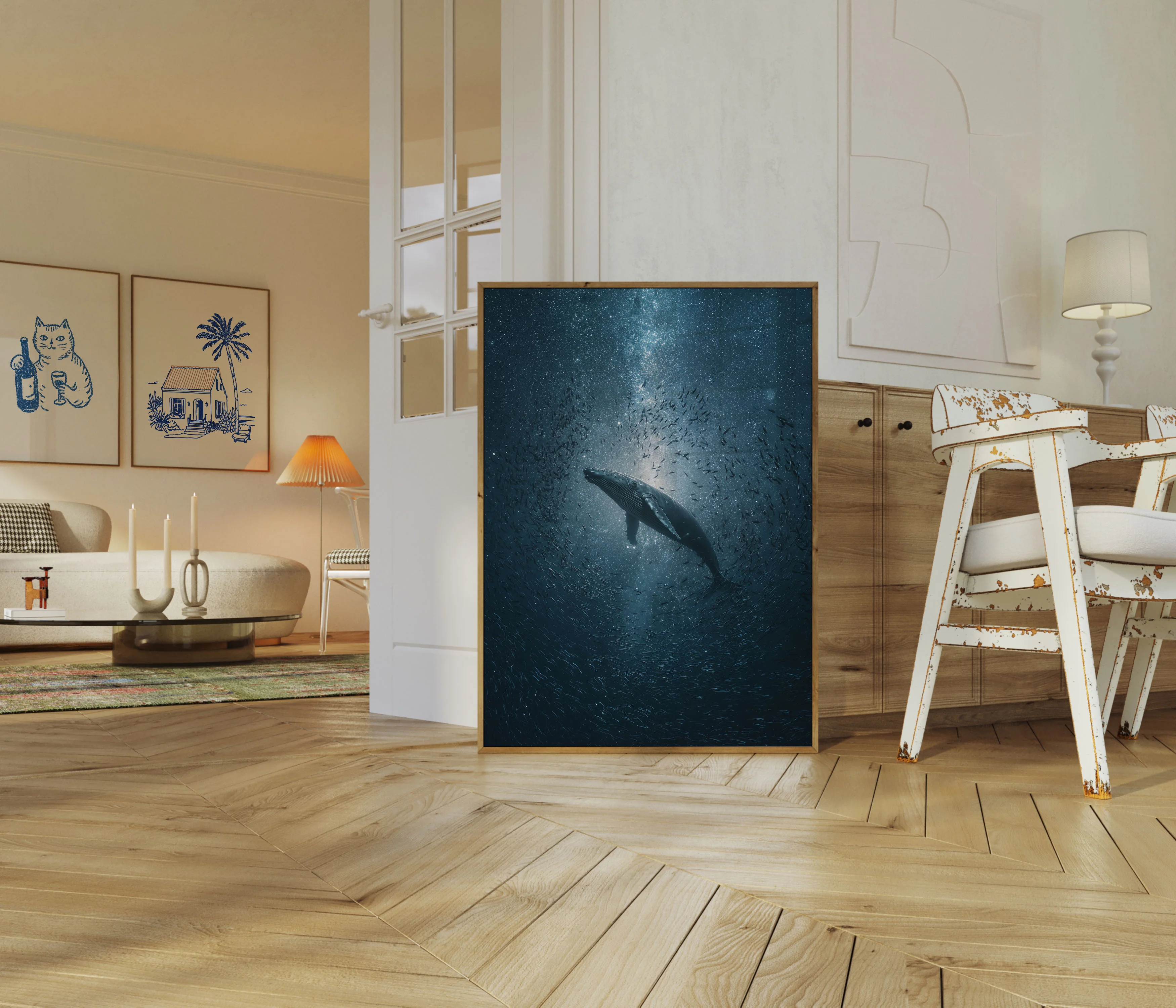Celestial Ocean Whale Poster - Image 4