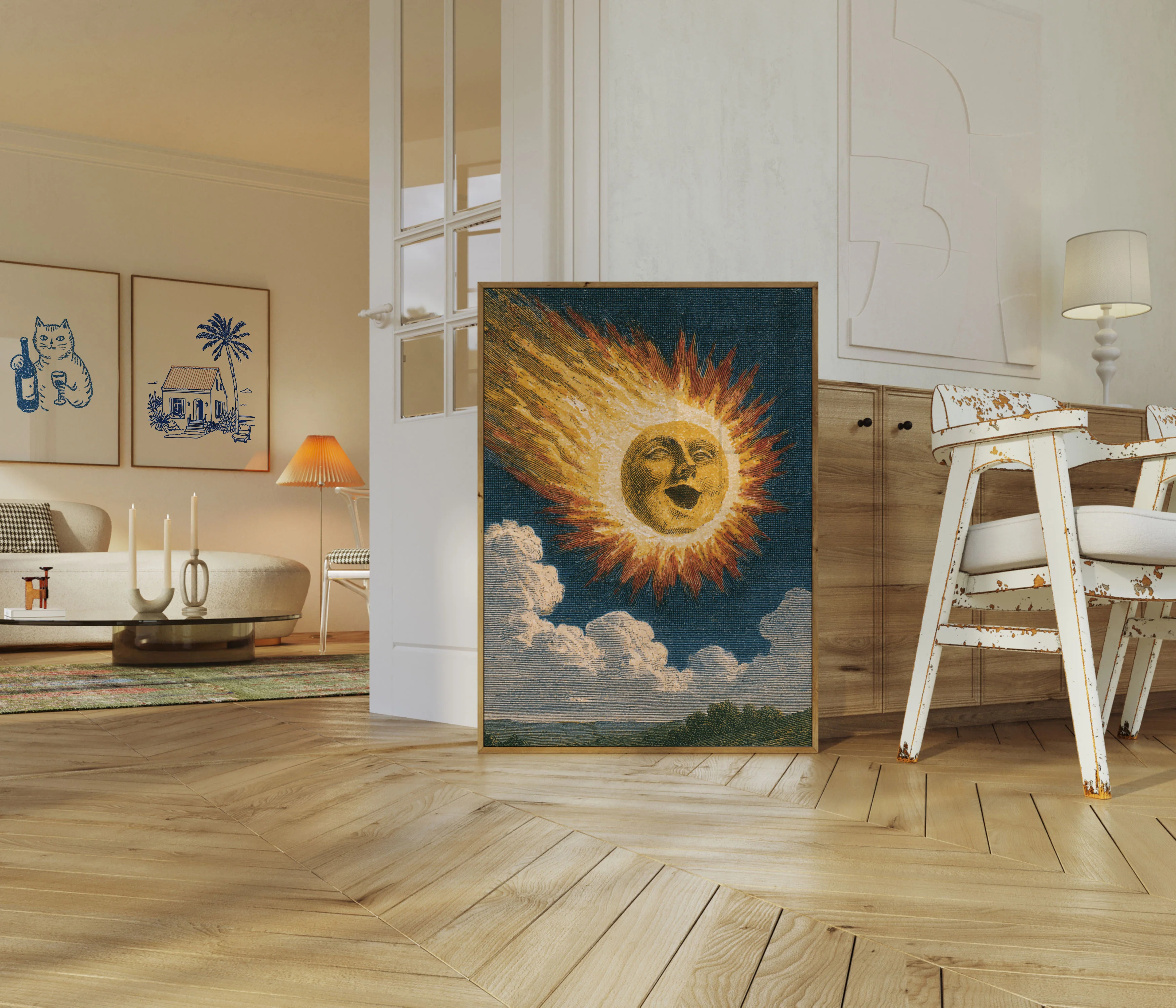 Celestial Sun Face Poster - Image 5