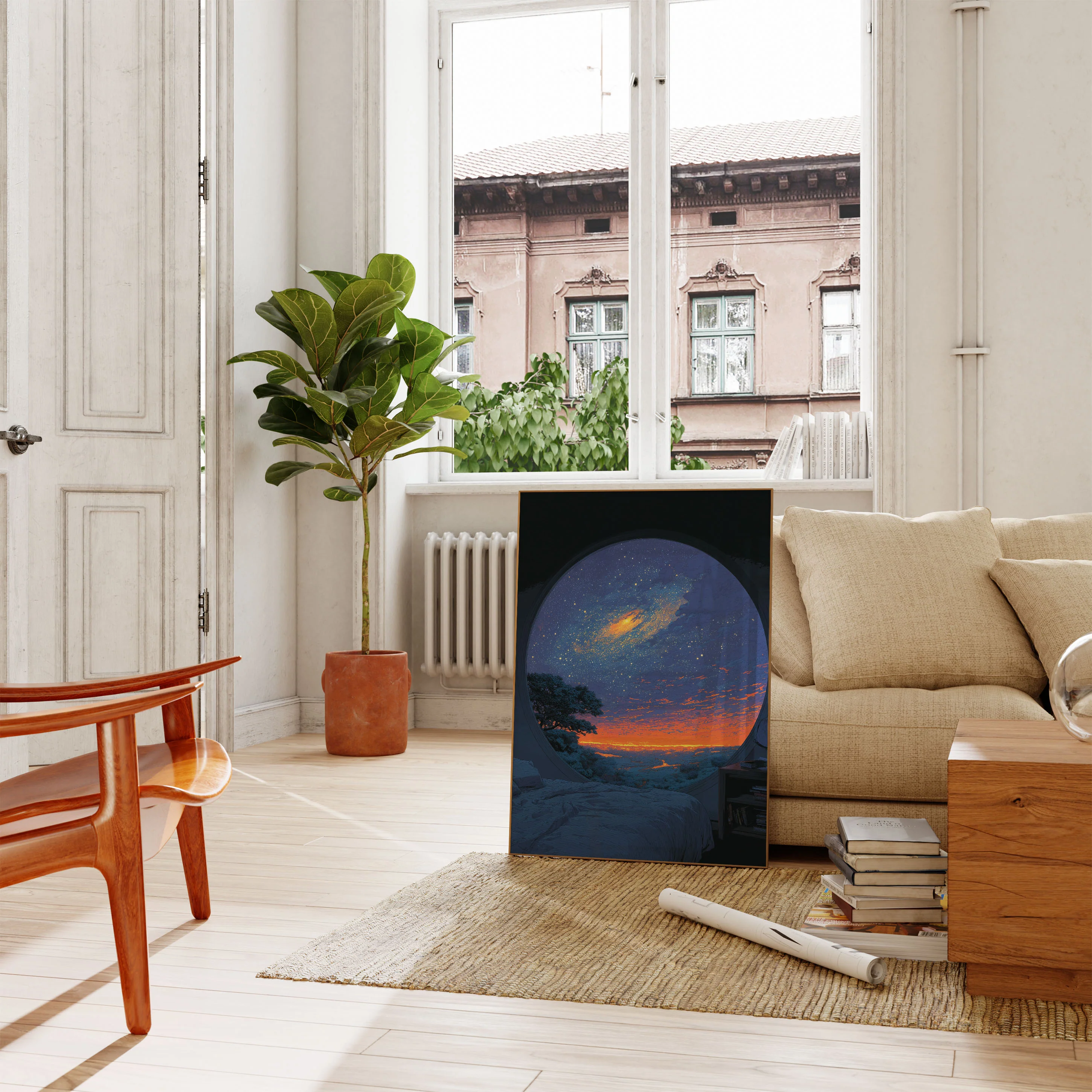 Celestial Sunset Through Window Poster - Image 2