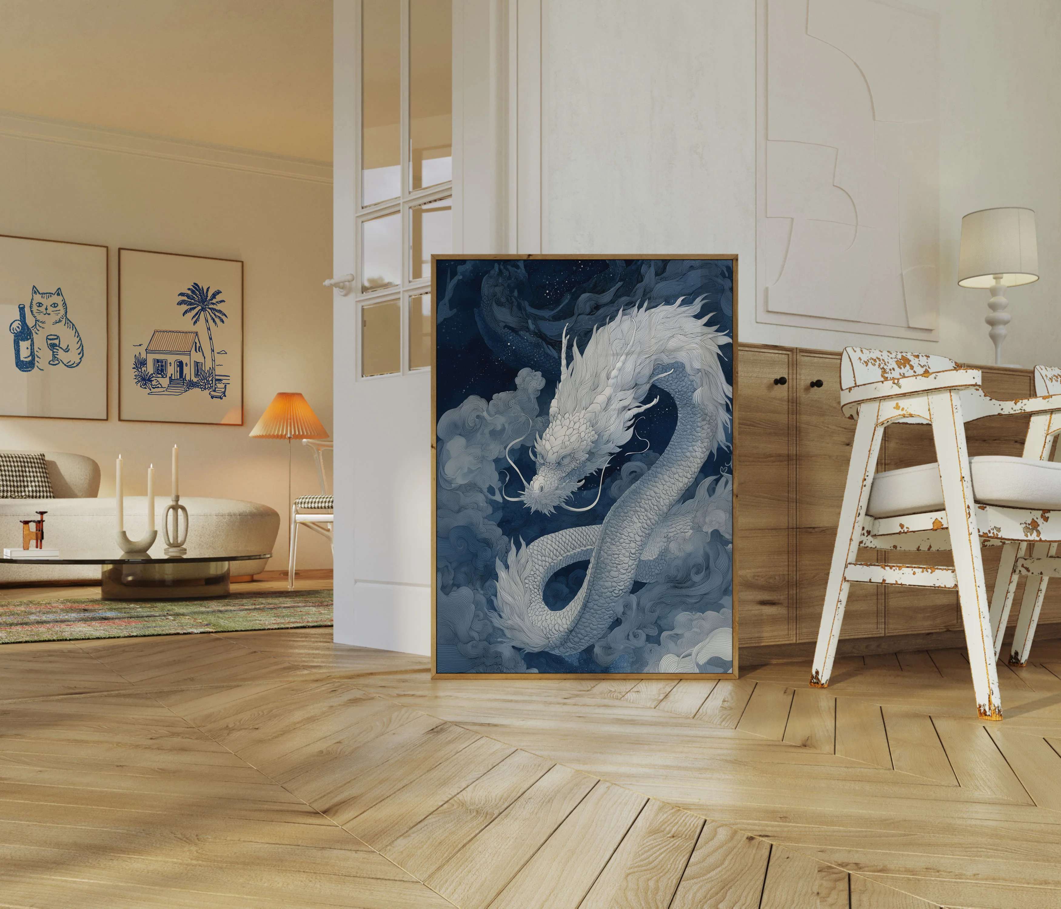 Celestial White Dragon Poster - Image 5